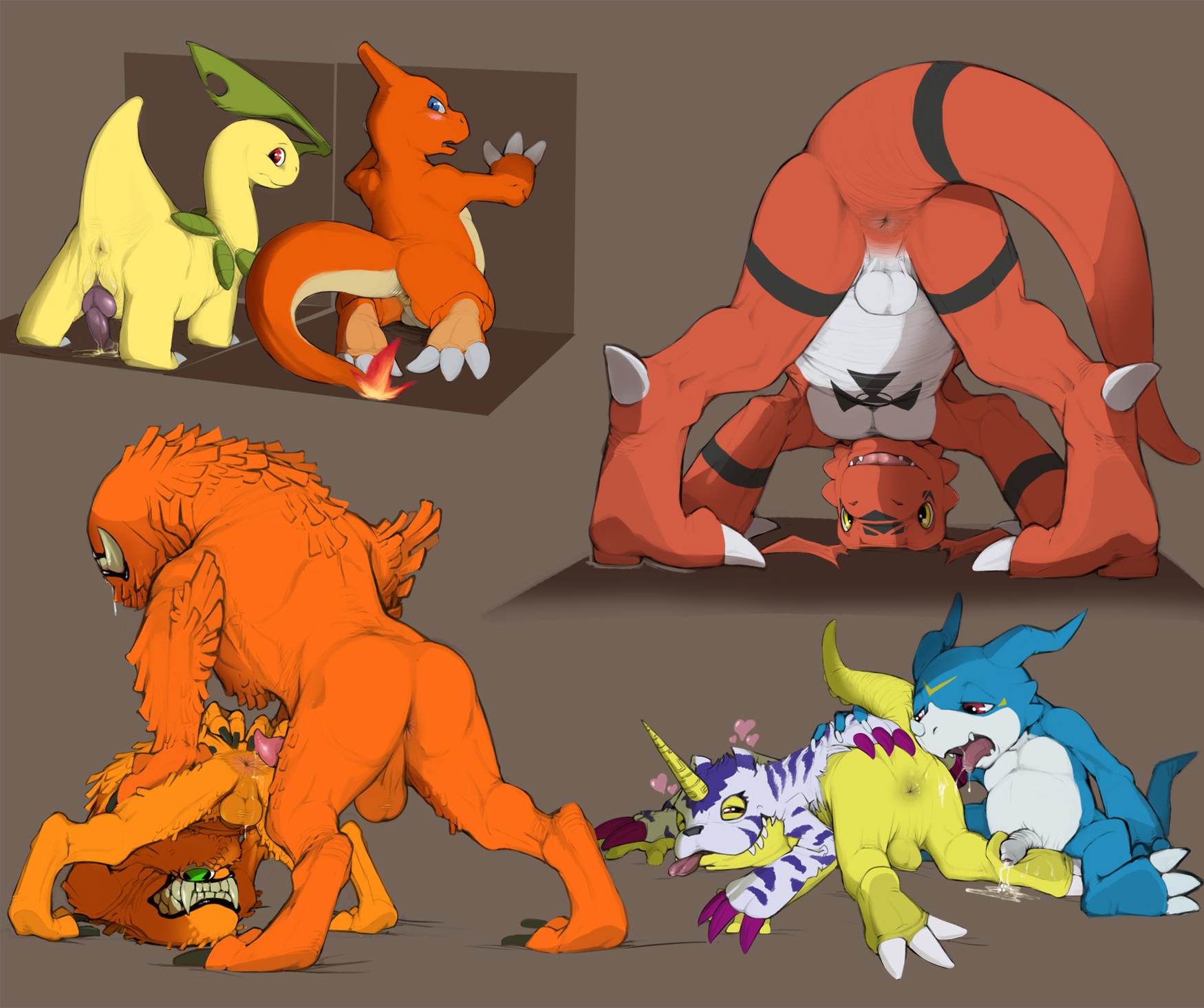 Rule If It Exists There Is Porn Of It Narse Bayleef Charmeleon Gabumon Guilmon