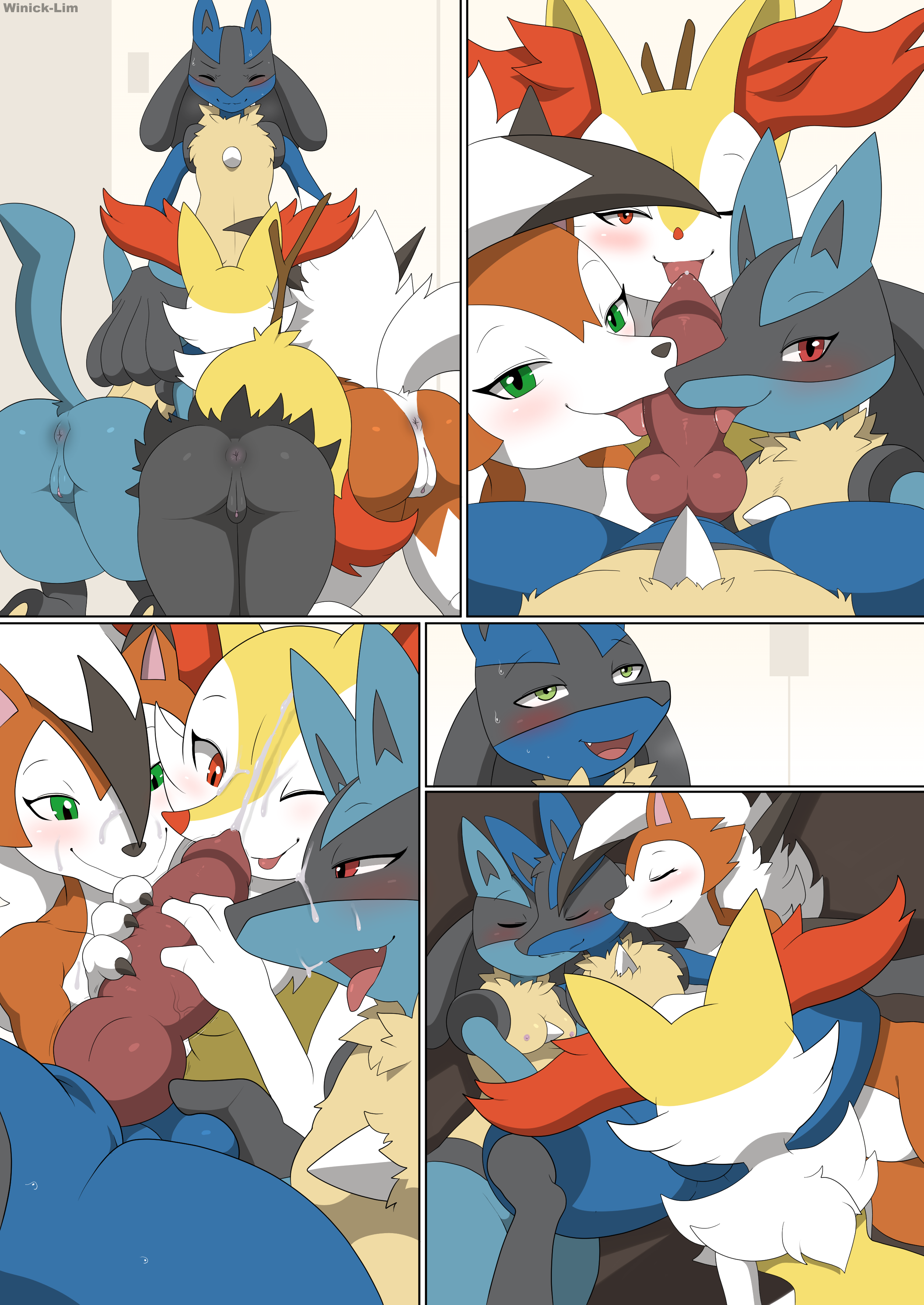 Rule If It Exists There Is Porn Of It Winick Lim Braixen Dusk Lycanroc Lucario