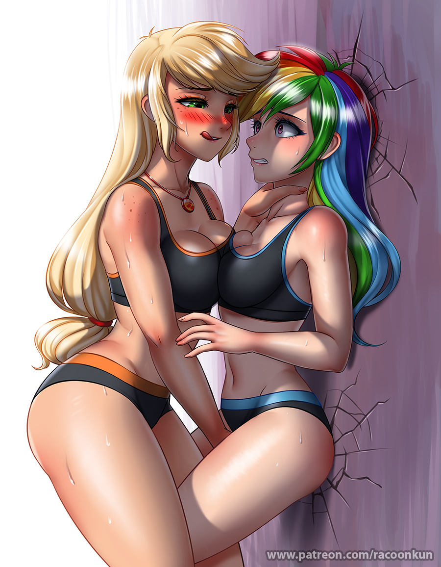 Rule If It Exists There Is Porn Of It Racoonkun Applejack Mlp Rainbow Dash Mlp