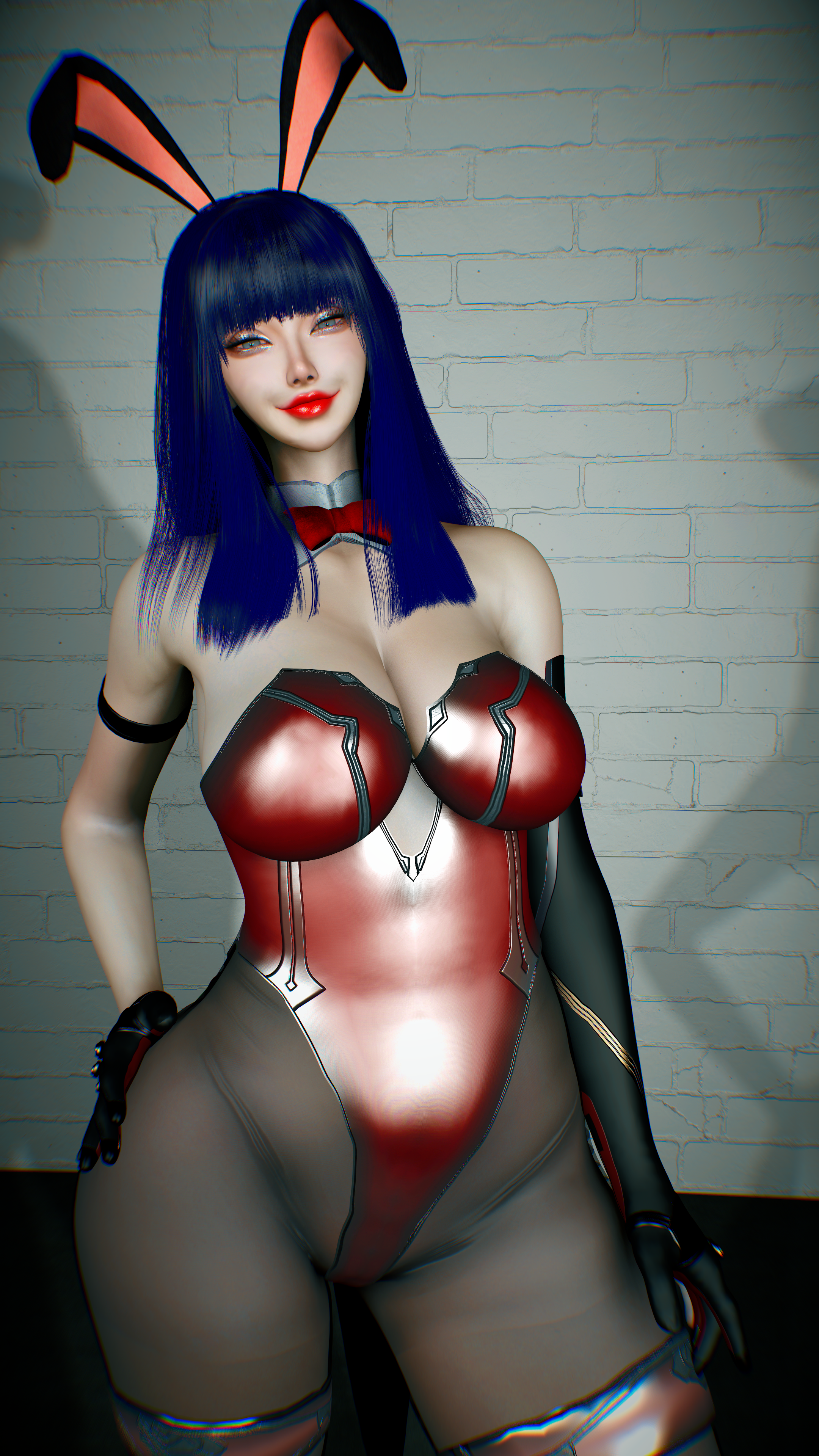 1girls 3d 4k big_breasts bowtie breasts breasts_bigger_than_head bunny_ears bunnysuit chromatic_aberration crashbanditkut eyelashes eyeliner eyeshadow female female_focus gloves hair hi_res high_resolution highres hyuuga_hinata light-skinned_female light_skin lips lipstick looking_at_viewer makeup medium_hair naruto naruto_(series) naruto_shippuden pantyhose purple_hair red_lipstick solo straps virt-a-mate virtamate white_eyes