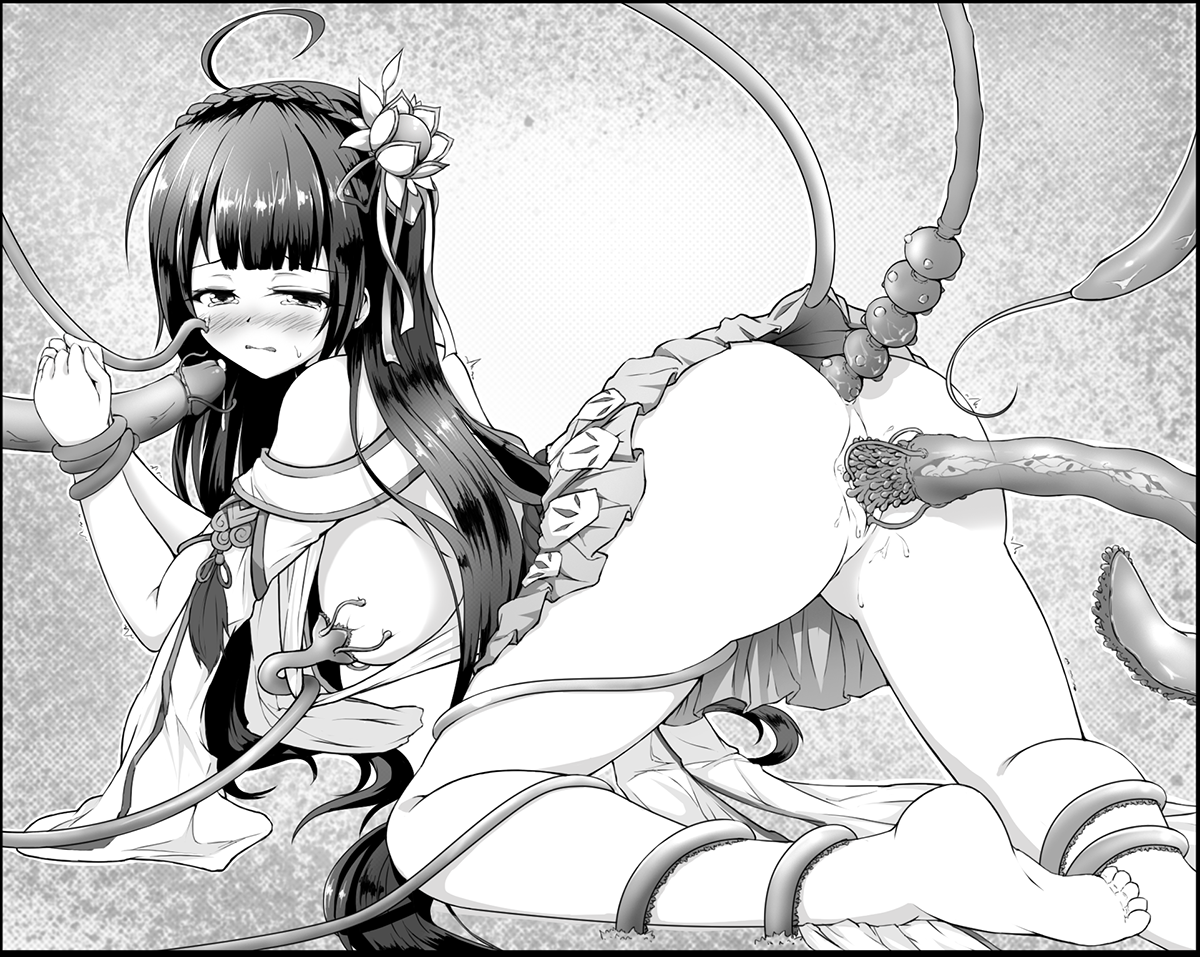 apsara (<b>elsword</b>), ara haan, <b>elsword</b>, monochrome, anal, blush, braid, breast...