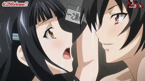 ran sem, rin x sen + ran - sem cross mix, animated, lowres, screencap, 2girls, female, kissing, multiple girls, saliva, sex, tear, yuri, 