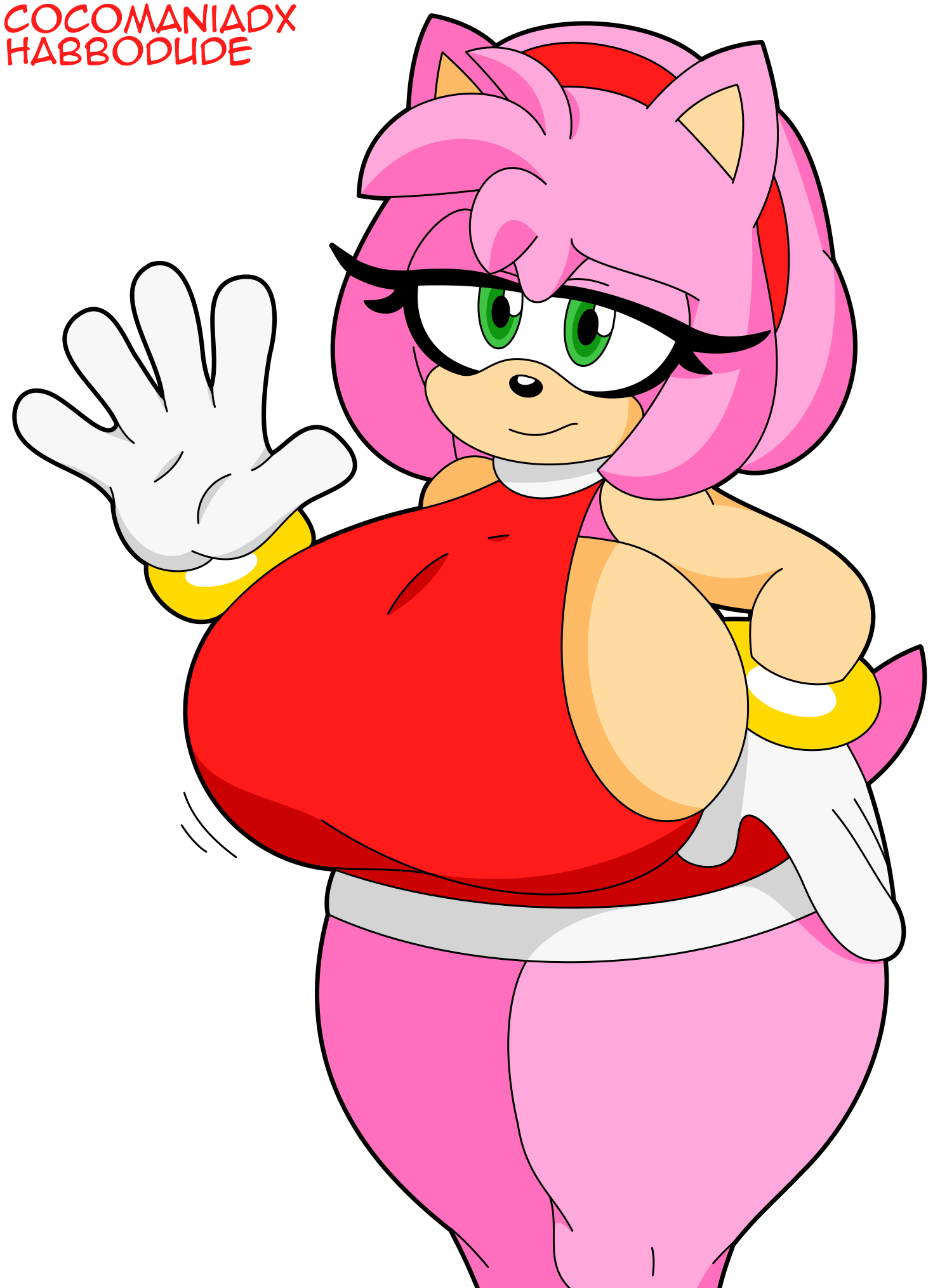 habbodude, amy rose, cocomaniadx, huge breasts, thick thighs, 