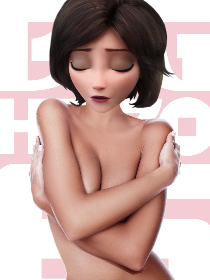 rastifan, cass hamada, big hero 6, closed eyes, female, milf, nude, photo manipulation, solo, 