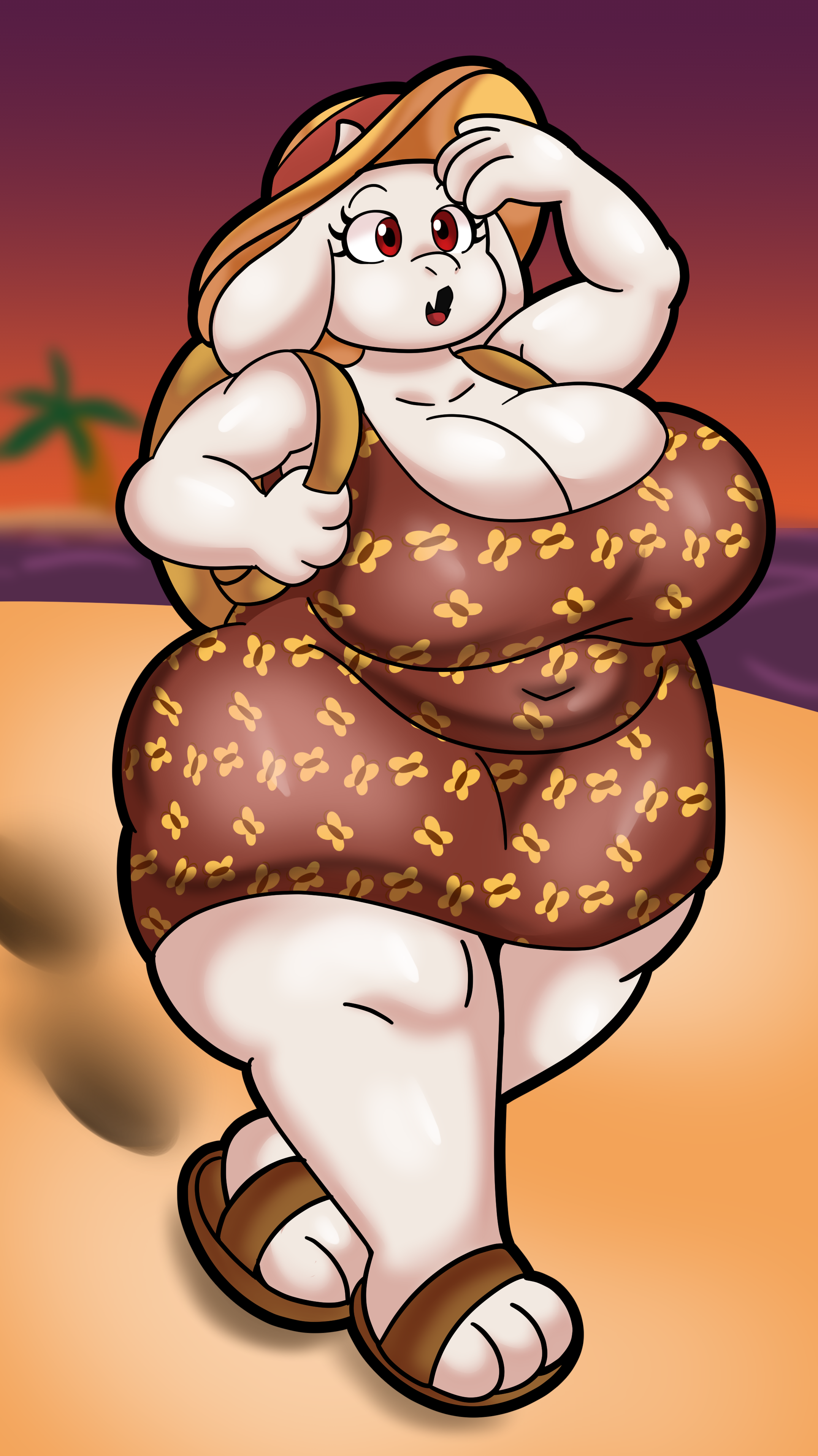 bbw beach big_breasts breasts cleavage curvy deltarune female goat huge_breasts milf someth1ngoranother sundress thick_thighs toriel undertale