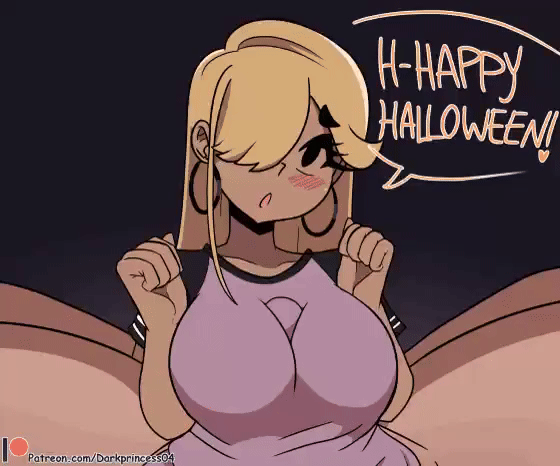 alternate_version_available animated animated_gif breasts darkprincess04 dialogue gif halloween light-skinned_male light_skin looping_animation male ni_(darkprincess04) paizuri paizuri_under_clothes tagme