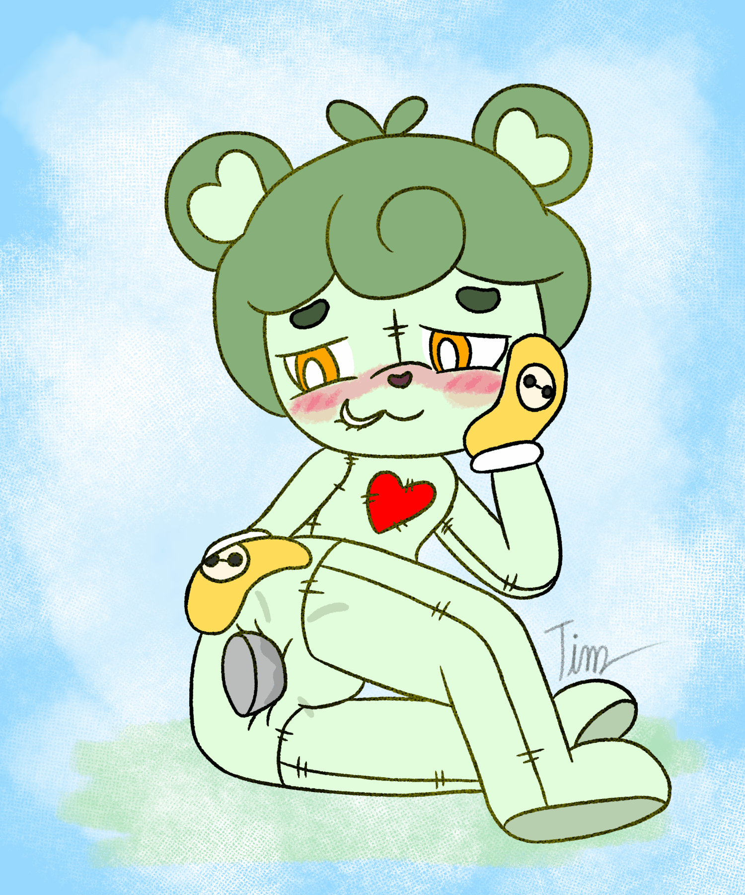 ambiguous_gender ambiguous_penetration animate_inanimate animated bear_ears bite biting_lip blush clothing gloves handwear happy happy_sex hi_res living_plushie loop nude penetration plushie plushophilia sex simple_background smile stitch_(sewing) teddy_bear tim_tama_(timtamaruff) timtamaruff wet