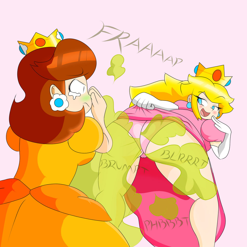 princess daisy, princess peach, mario (series), nintendo, bubble butt, fart, ...