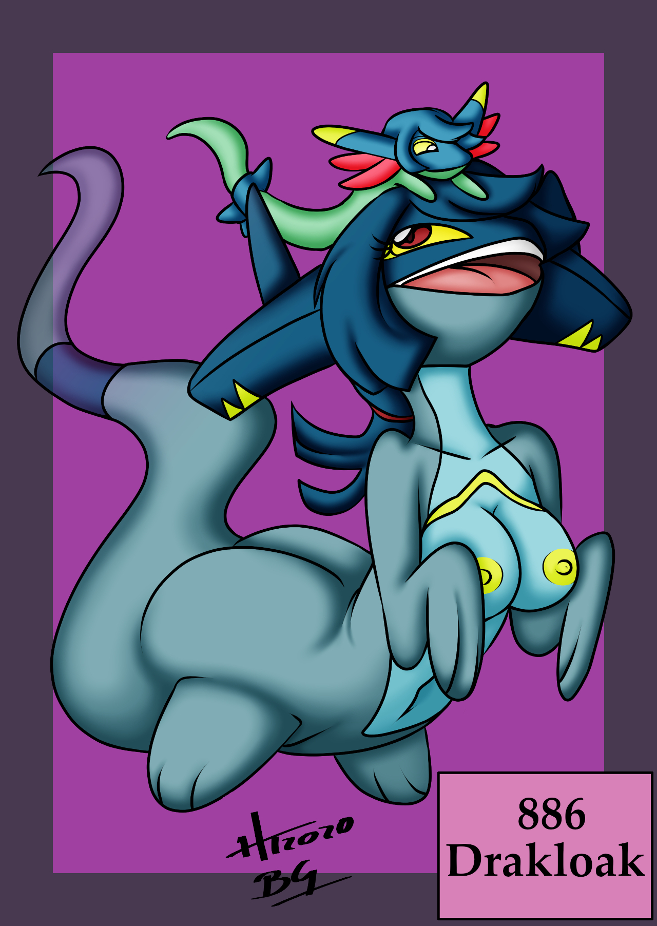 hitori09, drakloak, pokemon (species), shiny pokemon, nintendo, hi res, anthro, anthrofied, bernardol22, breasts, duo, female, female/female, generation 8 pokemon, genitals, lorekeeper zinnia, nipples, nude, pokemon, pokemorph, transformation, video games, 