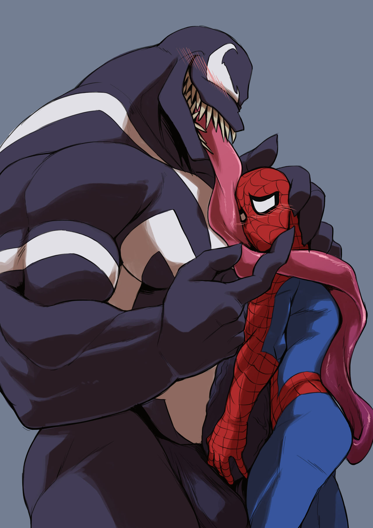 Venom licking spider man