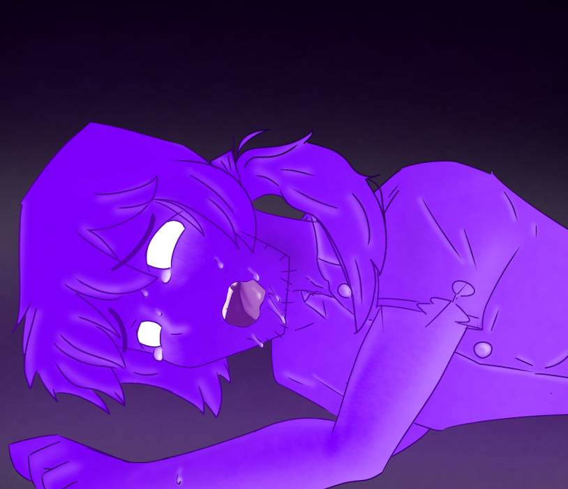 purple guy, purple guy (fnaf), banana foreskin, fnaf, purple hair, purple.....