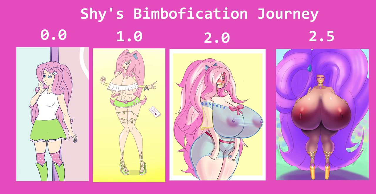 annon, fluttershy (mlp), friendship is magic, my little pony, tagme, 1girls, ass expansion, big lips, bimbo, bimbofication, breast expansion, female, female only, high heels, hyper ass, hyper breasts, long hair, very long hair, 