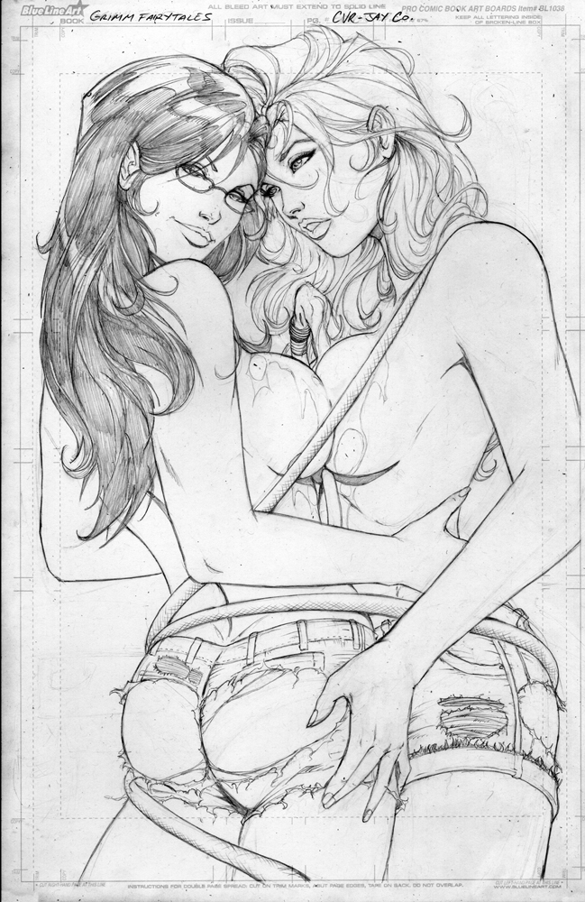 jayco, grimm fairy tales, 2girls, art, ass, breasts, dark hair, female, glasses, multiple girls, yuri, 