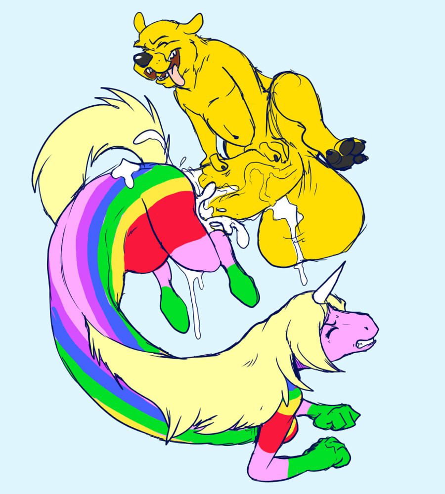 jake the dog, lady rainicorn, adventure time, ass, canine, clenched teeth, ...