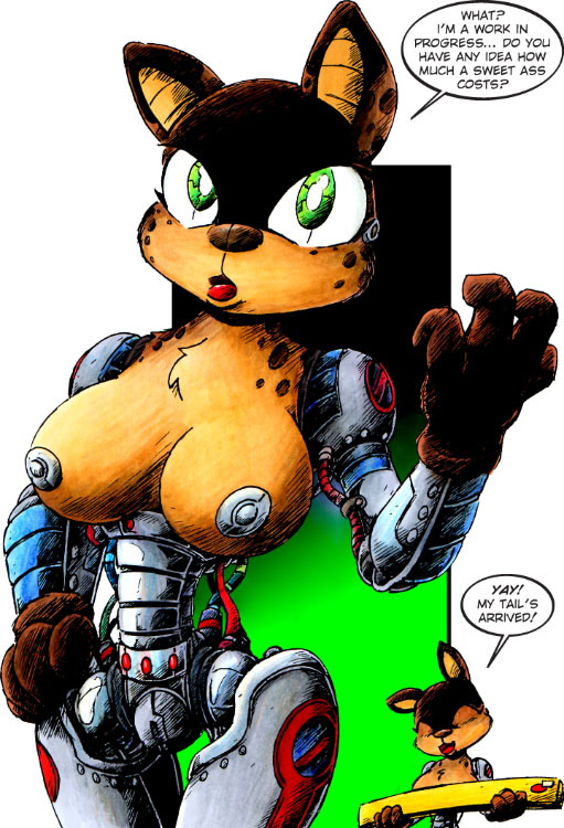 drake fenwick, chest tuft, cyborg, female, otter, technophilia, topless, 