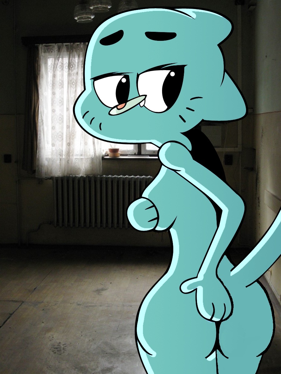 nicole watterson, the amazing world of gumball, tagme, ass, blue fur, felin...