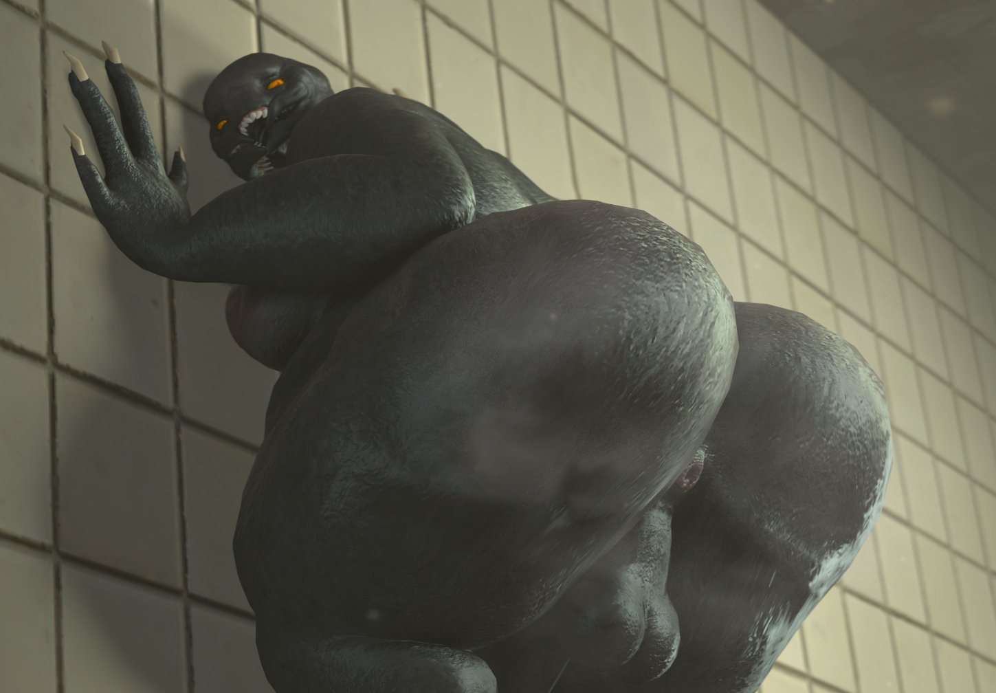 sangheili, halo (series), 3d, tagme, anus, ass, balls, moobs, mrrainbow, overweight, 