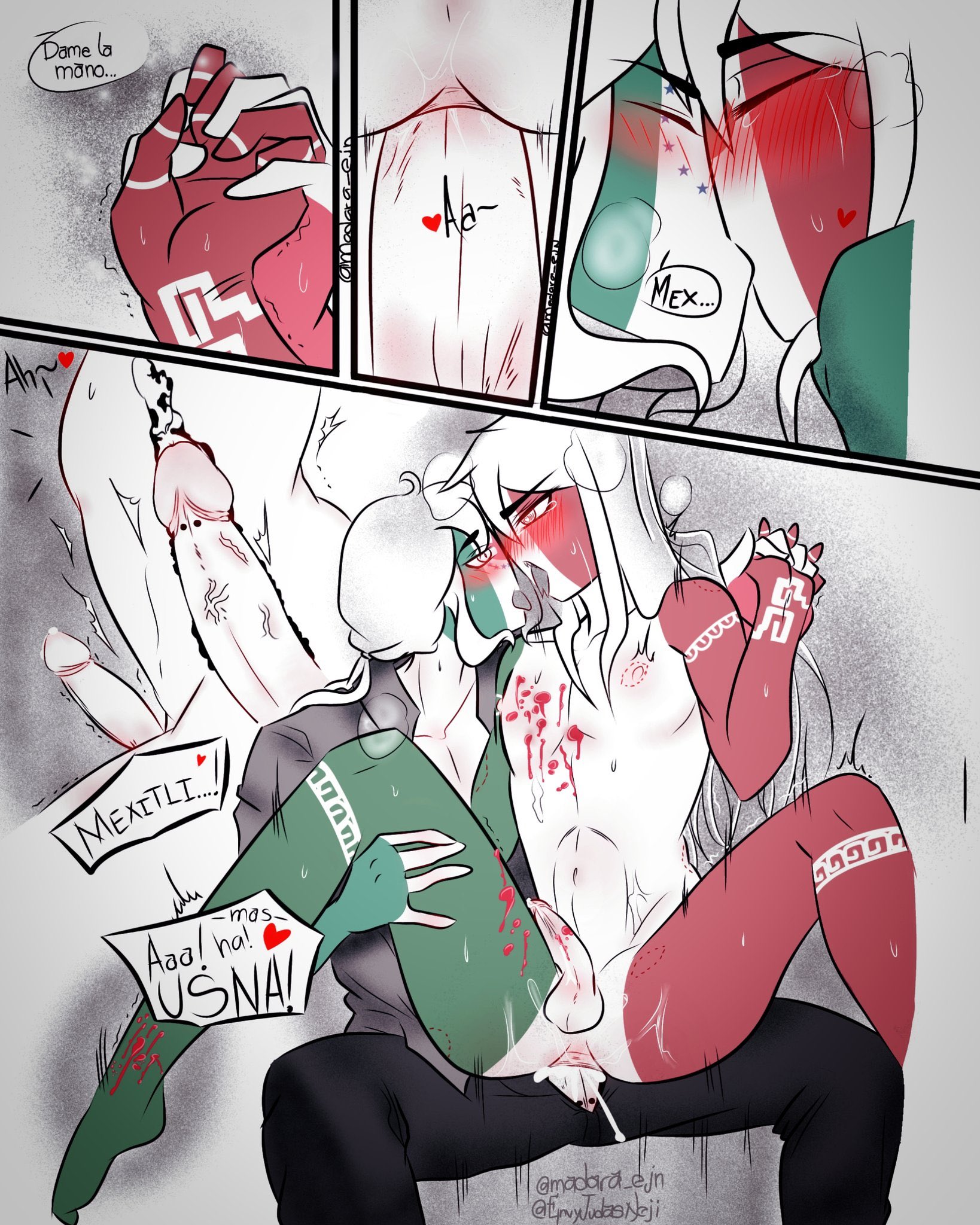 mexico (countryhumans), countryhumans, comic, comic strip, anal, anal inser...