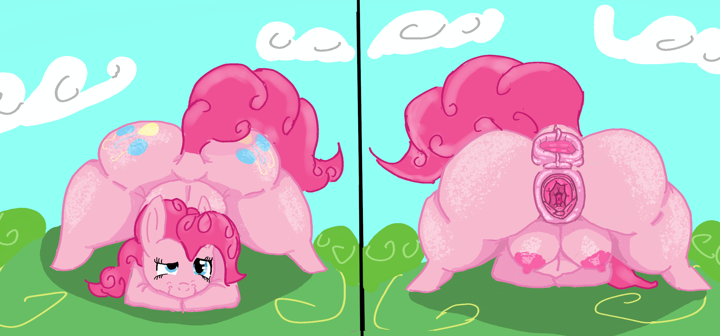 animal_genitalia animal_pussy anthro anus ass big_ass big_butt big_crotchboobs blue_eyes breasts crotch_breasts crotchboobs cutie_mark dustbunny404 equid equine equine_anus equine_genitalia equine_pussy female feral fluffy fluffy_tail friendship_is_magic front_view gaping gaping_anus gaping_pussy genitals hasbro hi_res horse huge_ass huge_butt looking_pleasured mammal my_little_pony pinkie_pie_(mlp) pony puffy_anus puffy_hair pussy smile solo tail