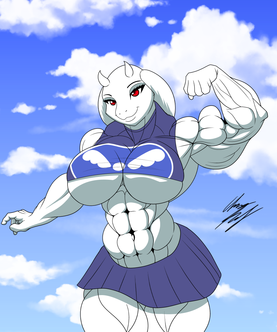 Undertale female. Ториэль Undertale. Muscle Ториэль. Андертейл muscle Ториэль. Азриэль muscle growth.