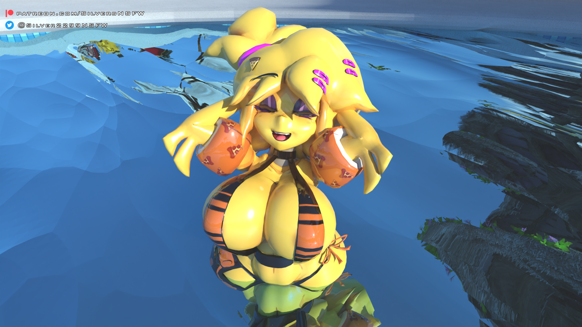 chica (fnaf), chica (cally3d), chiku, silver2299.