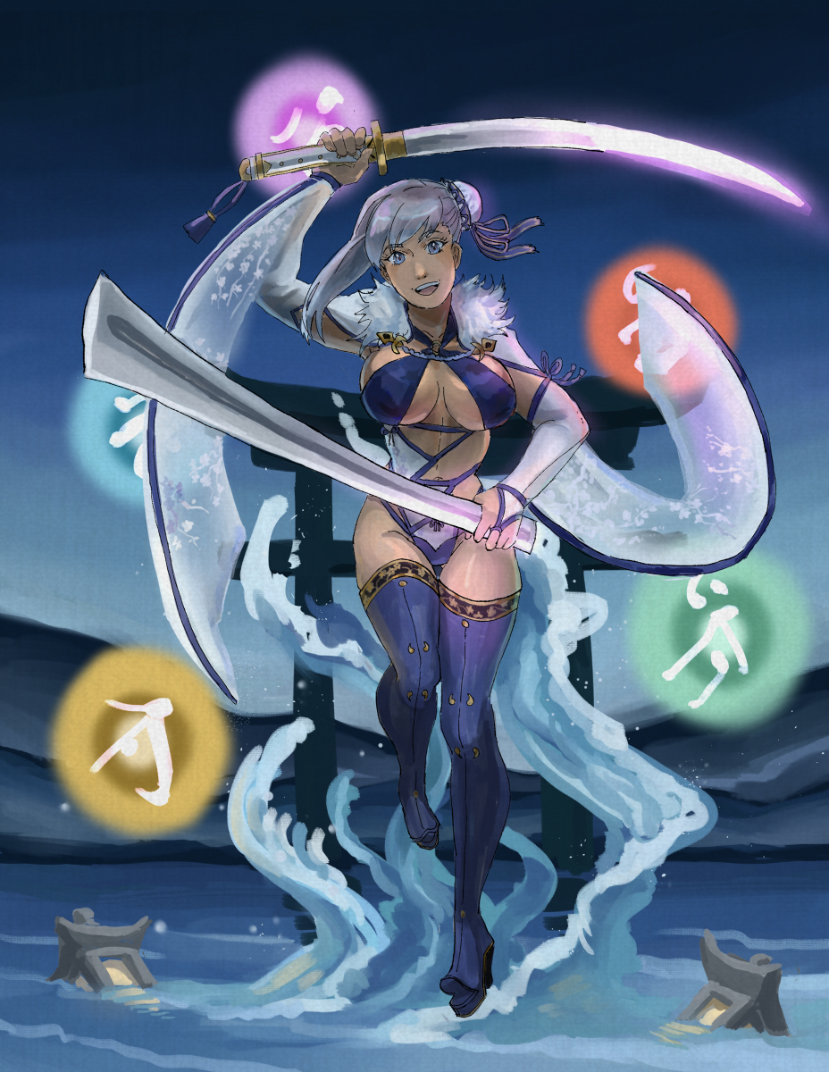 fate/grand order, fate (series), miyamoto musashi (fate), miyamoto musashi (swimsuit berserker), miyamoto musashi (swimsuit berserker) (third ascension) (fate), 
