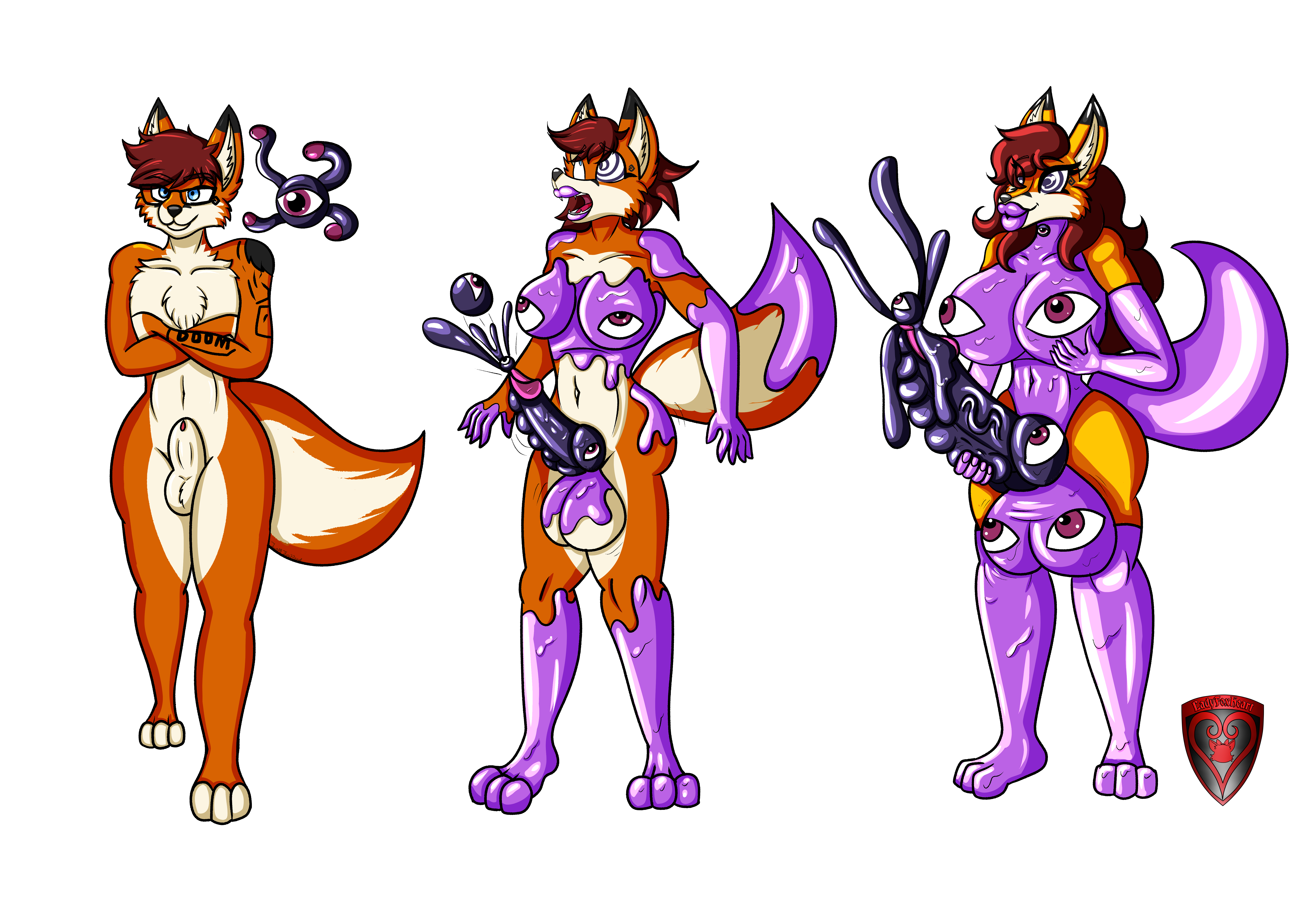 absurd_res after_transformation animal_genitalia anthro arm_tattoo beads bimbofication bimbofied bodily_fluids canid canine corruption cum eyeball eyeball_breasts fox gender_transformation genital_fluids genitals goo_transformation gynomorph hi_res intersex jason_fenex knot knotted_penis kuromaru ladyfoxheart latex latex_cum latex_transformation lips liquid_latex male mammal object_in_urethra penetration penis penis_tentacles red_fox sheath solo sounding_rod_pull tattoo tentacle thick_lips transformation transformation_sequence true_fox unusual_bodily_fluids unusual_cum unusual_genital_fluids urethral urethral_penetration