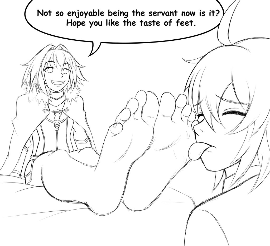 1boy, astolfo, feet, licking, male, soles, trap, worship, 