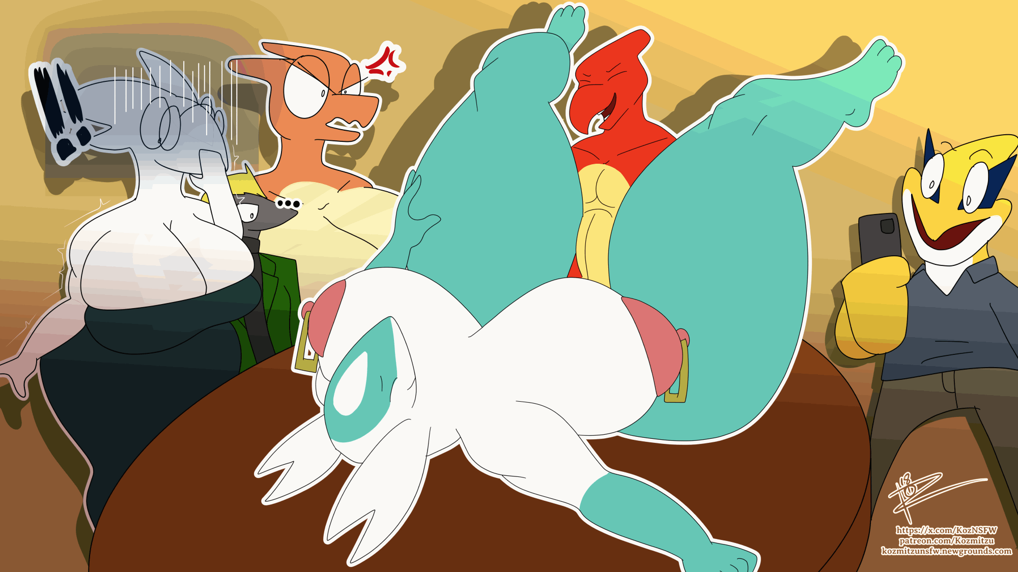 angry animated anthro bea_(kopy_k) being_watched berry_(bds_charmeleon) bety_(kopy_k) charizard charmeleon cherry_(bds) darrel_(kopy_k) dorian_(bds_charmeleon) duo embarrassed female from_front_position furniture generation_1_pokemon generation_2_pokemon generation_3_pokemon generation_5_pokemon group hi_res kopy_k latias latios legendary_pokemon looking_at_another lugia lying male male/female missionary_position nintendo on_back on_table penetration pokemon pokemon_(species) pokemon_rse public public_sex pussy recording rule_63 sex size_difference table vaginal_penetration zoroark