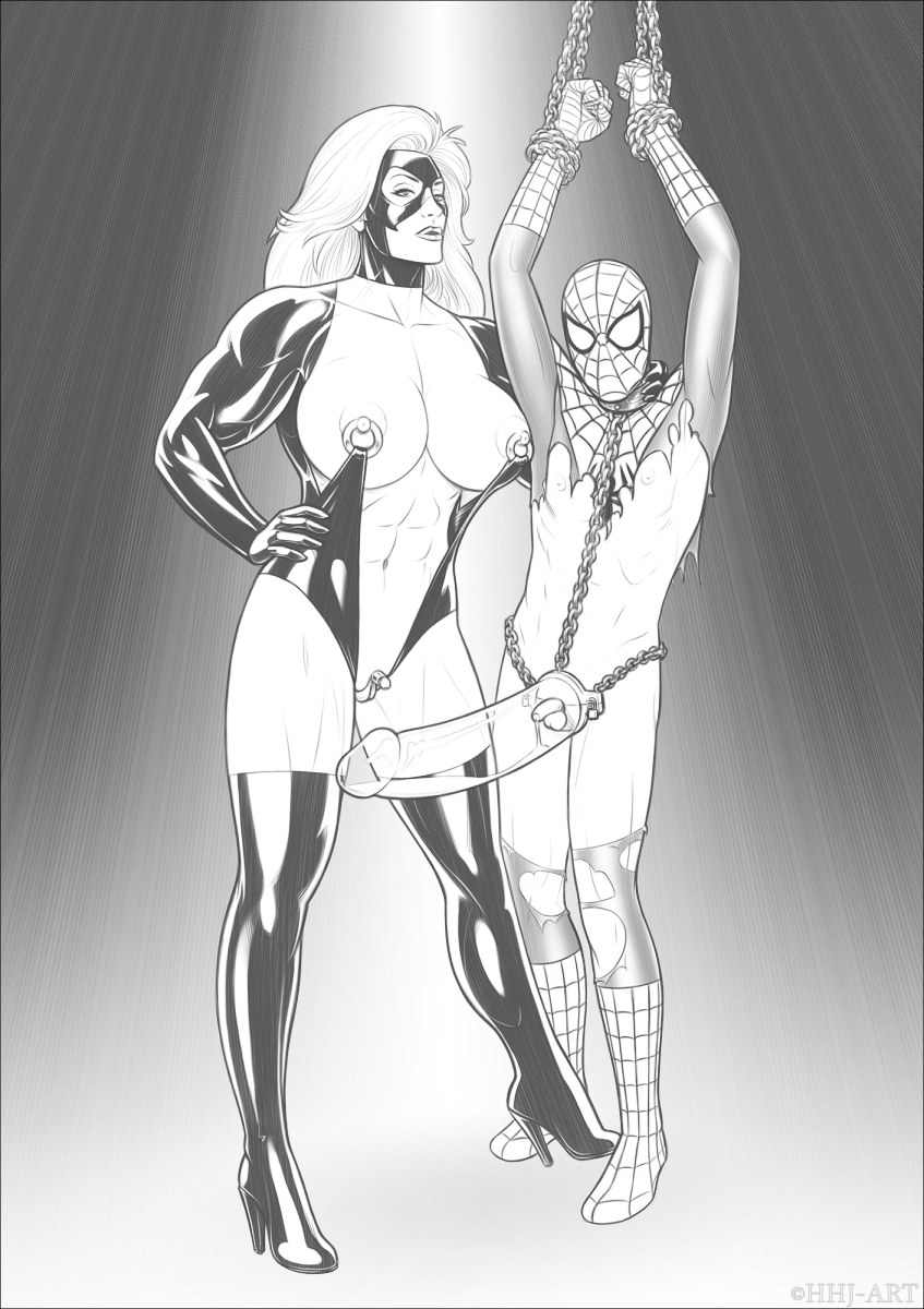 high-heeled jill, spider-man, marvel, spider-man (series), chastity, female ...