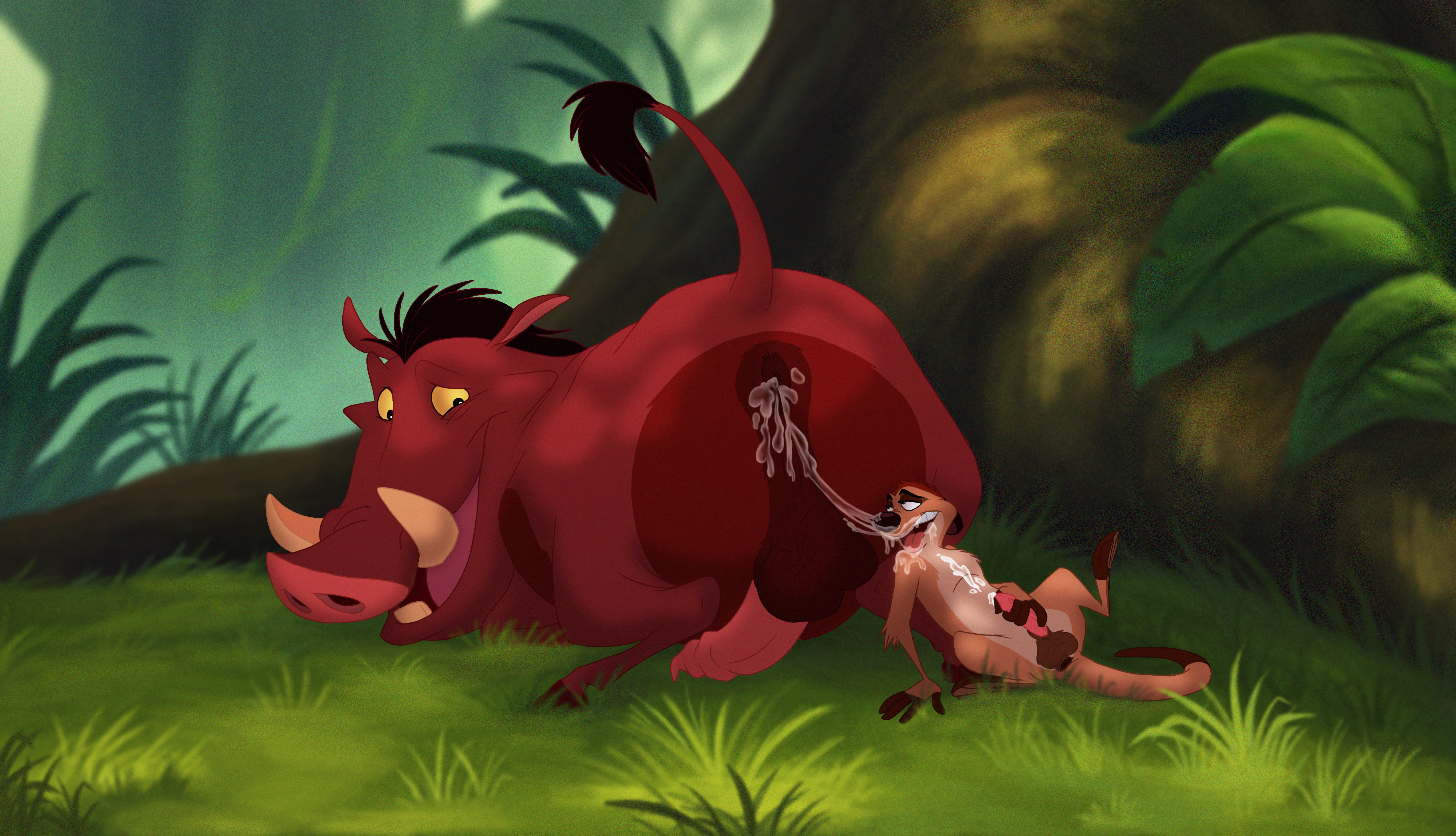Lion king deleted scene pumbaa gets squirted by ink bug