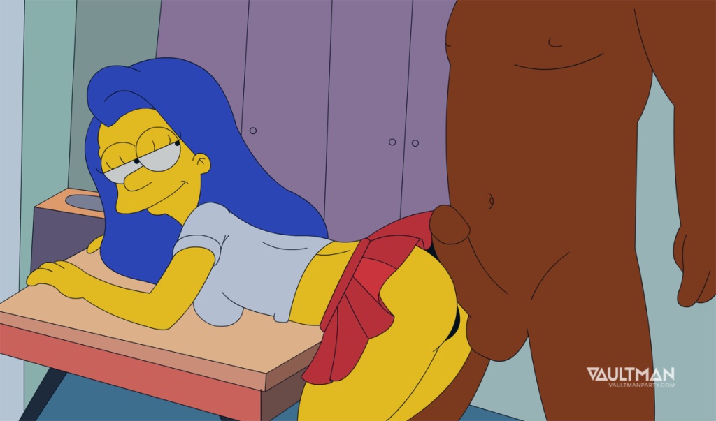 vaultman, marge simpson, the simpsons, dark-skinned male, dark skin, interracial, male, 