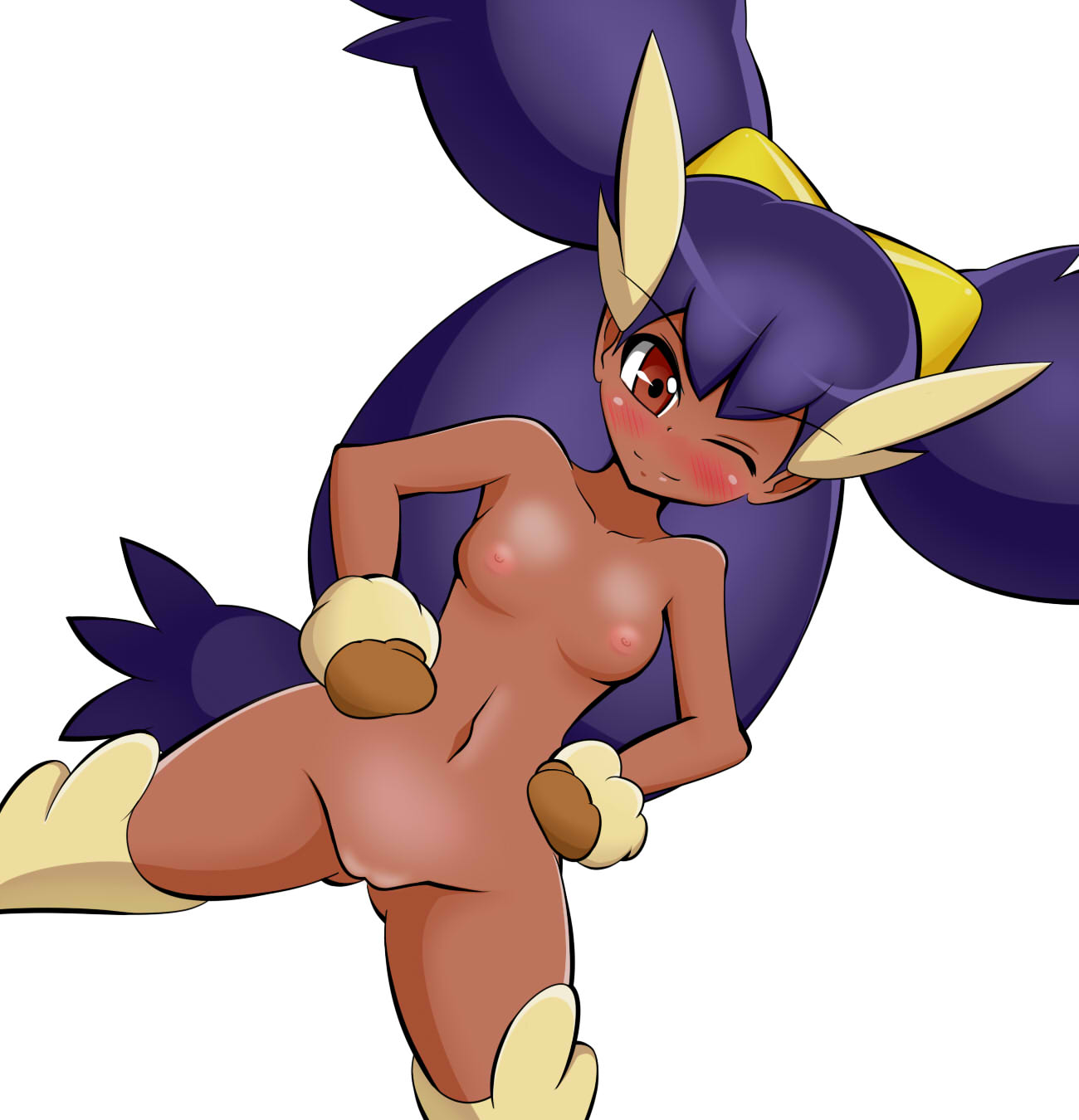iris (pokemon), lopunny, color, tagme, blush, breasts, cosplay, female, fem...