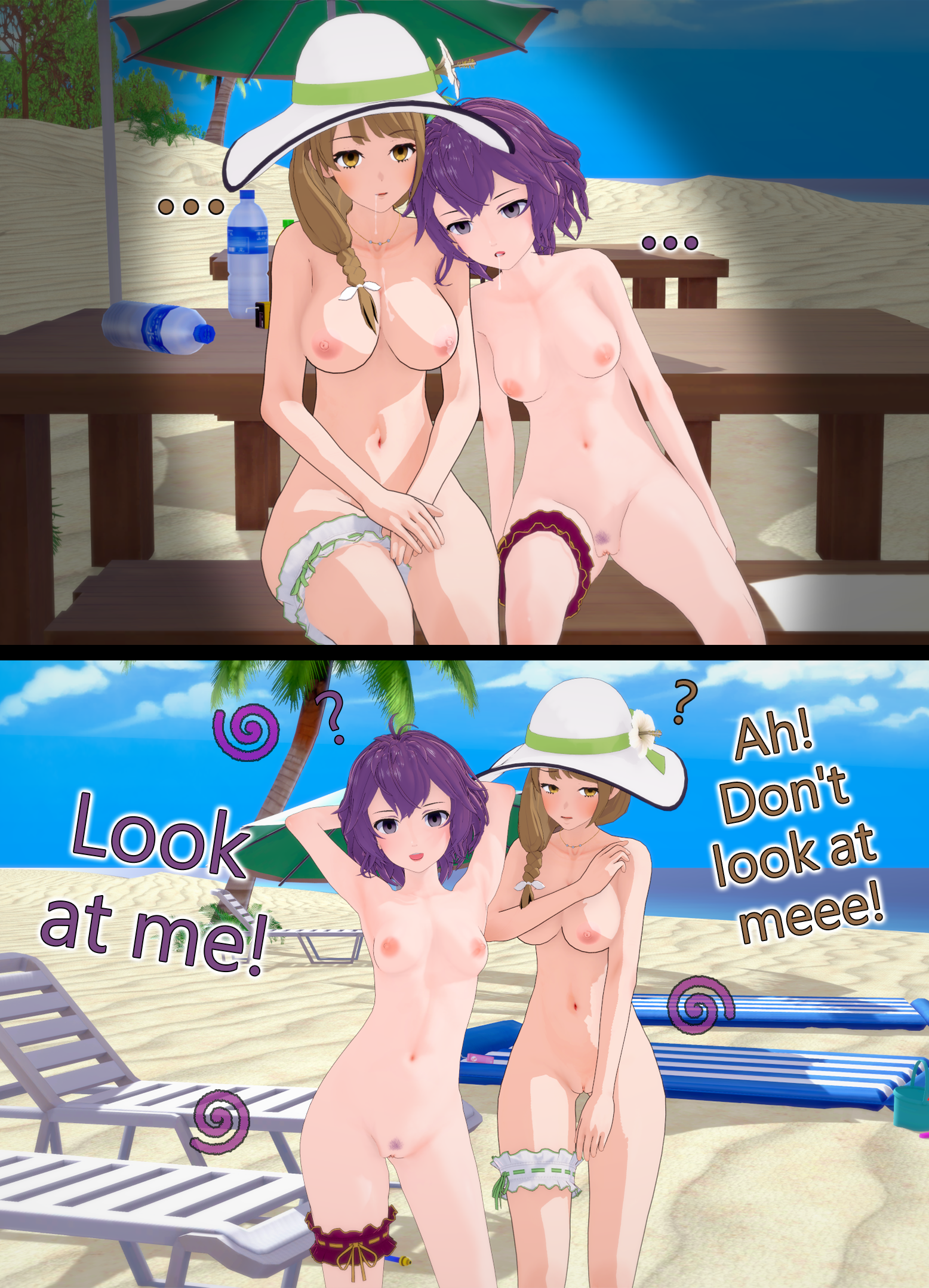... 2girls 2koma 3d ? accessory arms_behind_head ass_visible_through_thighs bangs bare_arms bare_legs bare_midriff bare_shoulders bare_thighs beach beach_chair beach_umbrella bench bernadetta_von_varley bernadetta_von_varley_(summer) blush bottle braid breasts brown_hair collarbone completely_nude confusion covering covering_breasts drooling embarrassed empty_eyes english_text exhibitionism female female_only female_pubic_hair femsub fire_emblem fire_emblem:_three_houses fire_emblem_engage fire_emblem_heroes goldmary_(fire_emblem) grey_eyes hair_over_shoulder hat hat_flower humiliation hypnotic_magic instant_loss instant_loss_2koma legband legs long_hair looking_at_viewer medium_breasts midriff mind_control multiple_females multiple_girls multiple_subs naked_hat navel necklace nintendo nipples nude nude_female ocean outdoors palm_tree parasol personality_switch pose pubic_hair public purple_hair pussy saliva saliva_trail sand short_hair shoulders side_ponytail sitting small_breasts sun_hat table text thighs towel tree umbrella water yellow_eyes