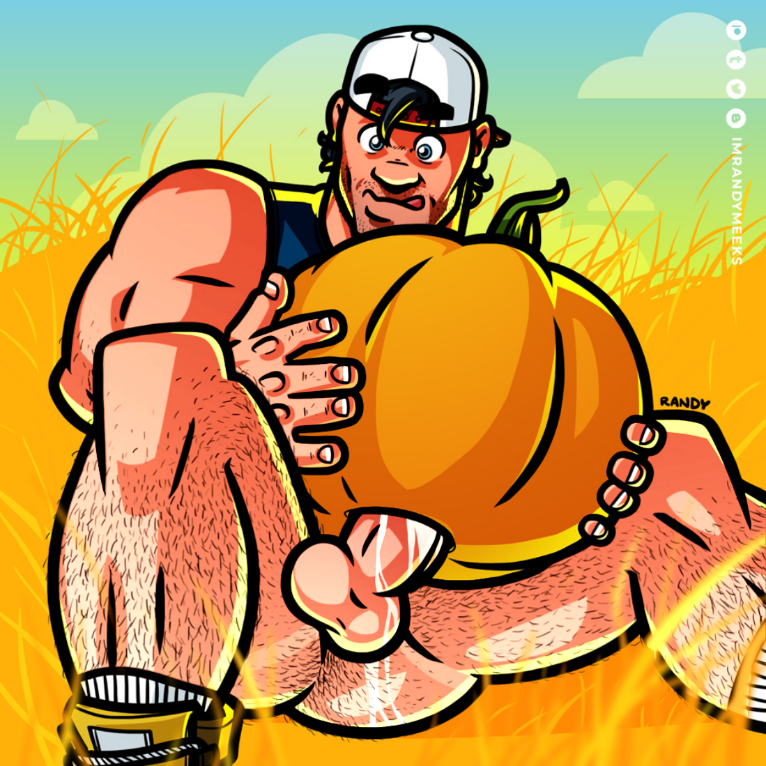 randyslashtoons, clark kent, superman, dc, 1male, arrowverse, backwards baseball cap, bara, baseball cap, completely nude male, cornfield, cum dripping, cum dripping from penis, cw, facial hair, gay, hairy anus, hairy arms, hairy ass, hairy legs, hairy male, hairy thighs, large balls, large penis, penile insertion, pumpkin, sneakers, socks, strap, tongue out, tyler hoechlin, unshaven, 