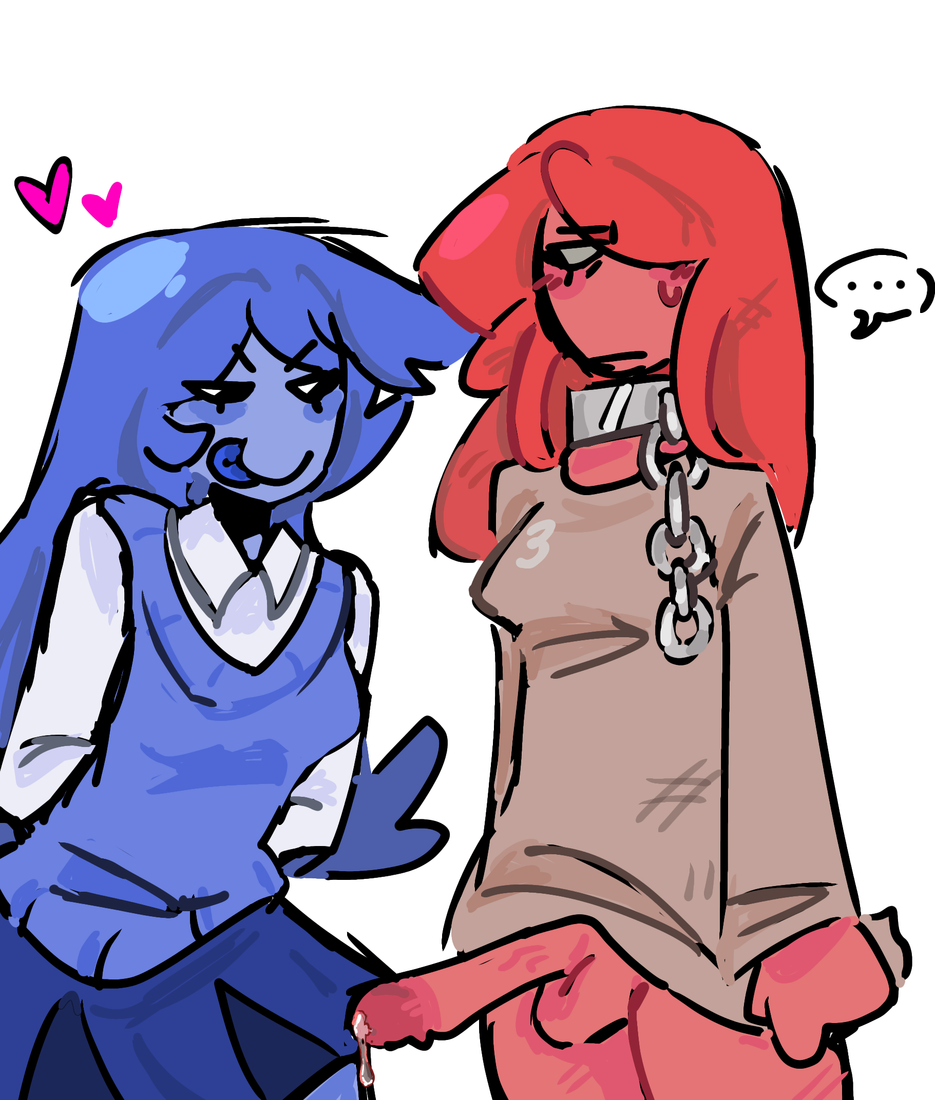 1futa 1girls 2girls algebralien battle_for_dream_island bfdi bfdia blue_body blue_skin chain_leash clothed color colored cum cum_drip cum_dripping cum_dripping_from_penis dickgirl female futanari hourglasszs humanized intersex mob_face object_show object_shows one_(bfdi) penis red_body red_skin the_power_of_two three_(bfdi) tongue tongue_out tpot white_background x_finds_out_his_value yuri