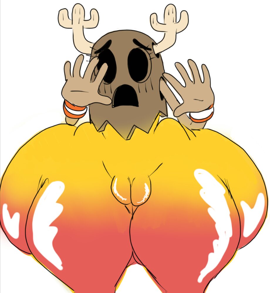 penny fitzgerald, cartoon network, the amazing world of gumball, simple background, white background, 5 fingers, anthro, ass, big butt, blush, embarrassed, fairy, female, flippingfaceman, horn, huge butt, humanoid, hyper, hyper butt, looking at viewer, nude, open mouth, pussy, shape shifter, solo, standing, thick thighs, wide hips, 