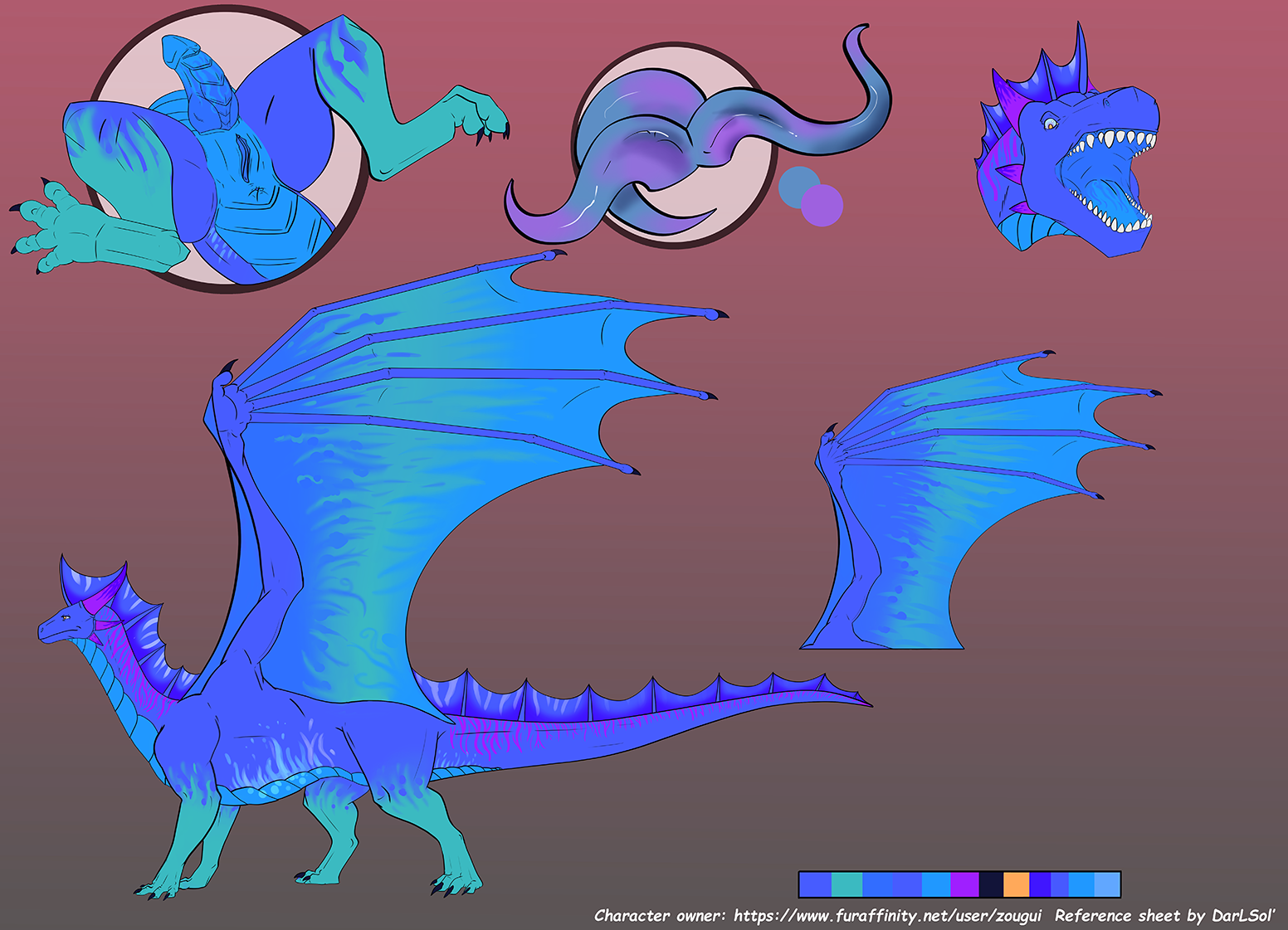 2020, color swatch, digital media (artwork), model sheet, pink background, simple background, anus, bl darksoul, black claws, blue body, blue horn, blue penis, blue pussy, blue scales, blue tail, claws, dragon, erection, feral, genitals, green body, green scales, herm, horn, intersex, membrane (anatomy), membranous wings, multicolored body, multicolored horn, multicolored scales, multicolored tail, penis, purple body, purple horn, purple scales, purple stripes, purple tail, pussy, quadruped, ridged penis, scales, scalie, sharp teeth, solo, striped body, striped scales, striped tail, stripes, teeth, two tone horn, two tone tail, wings, 