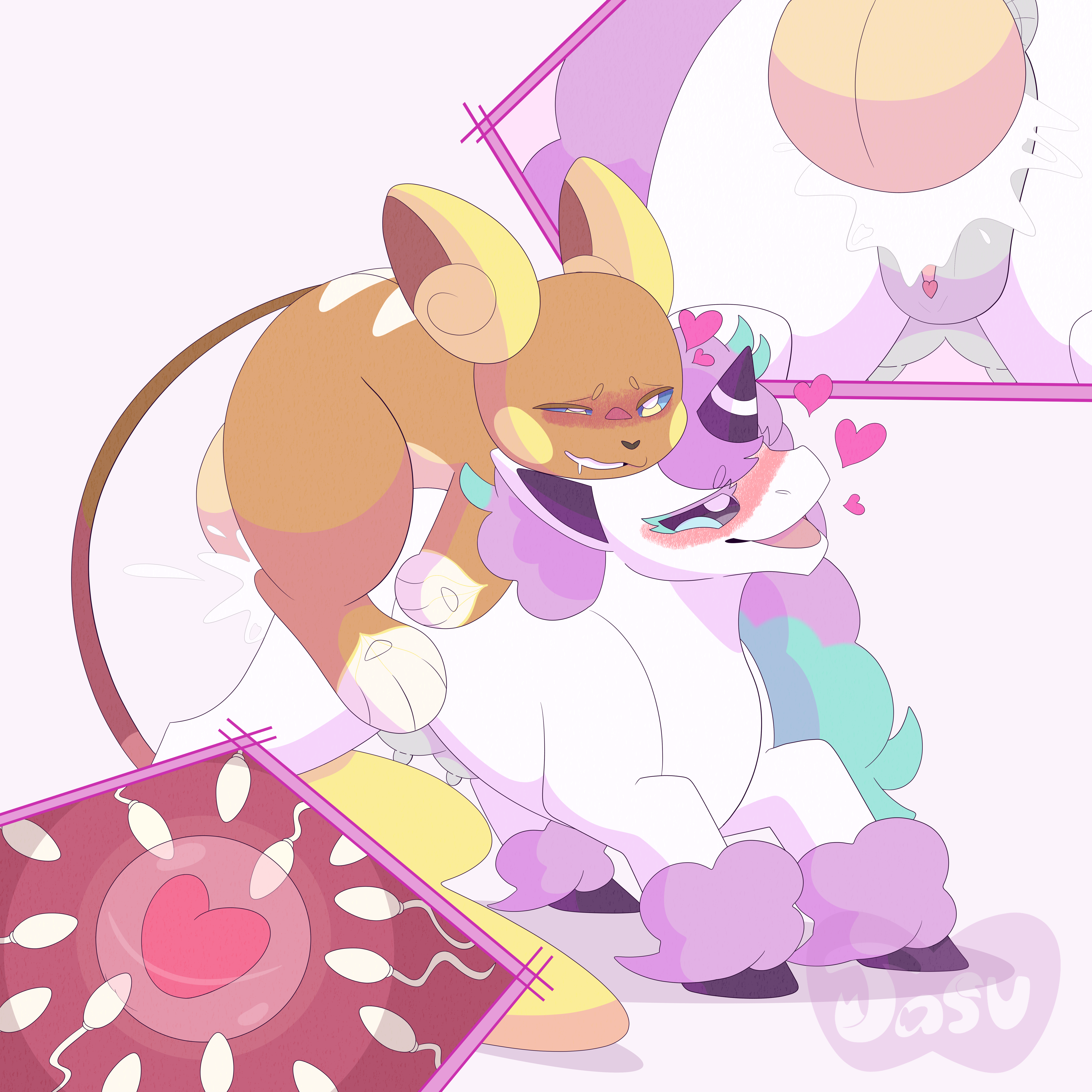 absurd_res alolan_form alolan_raichu balls balls_deep big_balls blush bodily_fluids clitoris colored cum cum_in_vagina cum_inside cumshot digital_drawing_(artwork) digital_media_(artwork) drooling duo ejaculation female galarian_form galarian_ponyta generation_7_pokemon generation_8_pokemon genital_fluids genitals heart_symbol hearts_around_head hi_res impregnation impregnation_view jasucharm line_art looking_pleasured male male/female nintendo penetration pokemon pokemon_(species) rear_view regional_form_(pokemon) saliva shaded teats vulva