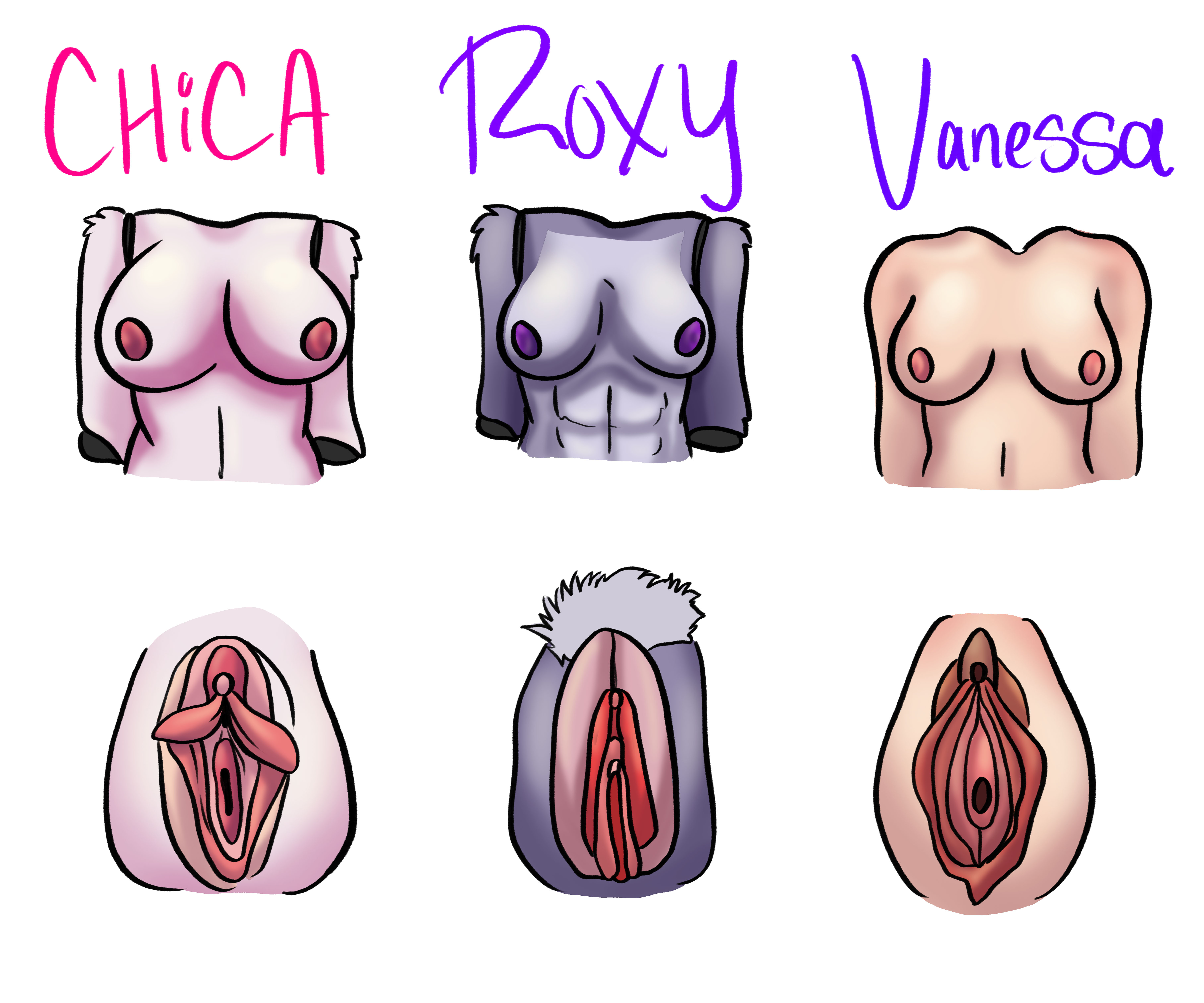 Breasts and vaginas