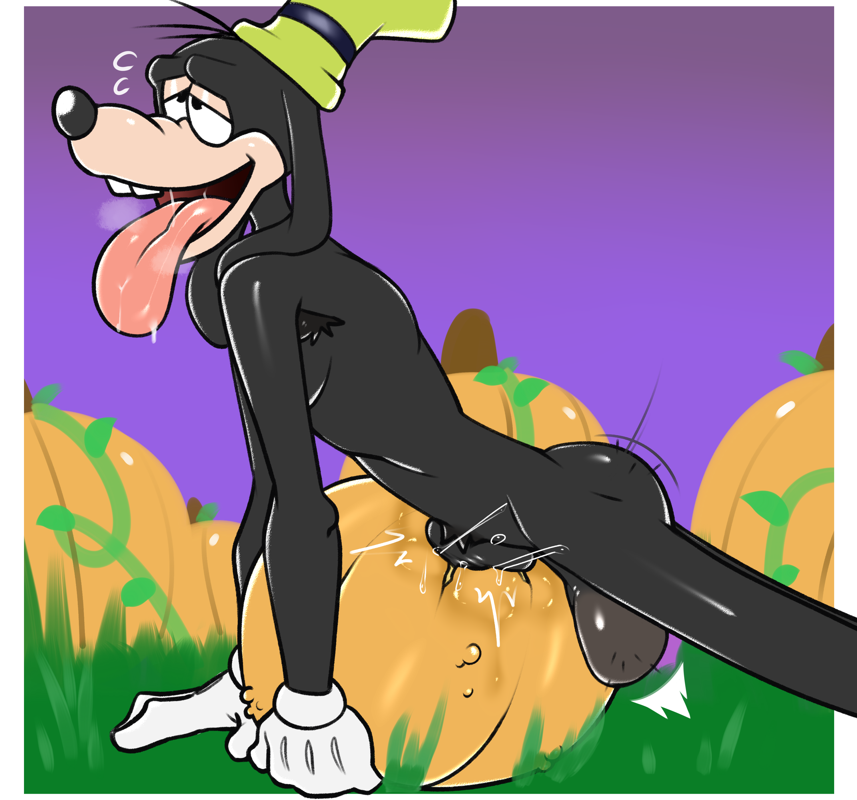 goofy, disney, halloween, anthro, artisticwolfie, balls, big balls, big pen...