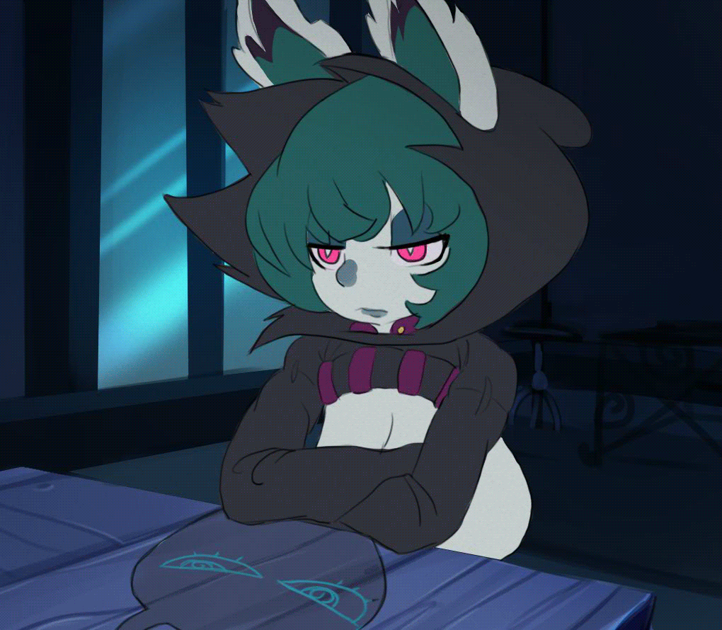 1girls animated areolae big_breasts breasts bunny_ears bunny_girl busty convenient_breasts cranihum fair_argument_but… female female_only green_hair hoodie hoodie_only huge_breasts lagomorph large_breasts league_of_legends looking_at_viewer meme monster_girl nipples nude nude_female pubic_hair rabbit_ears rabbit_girl riot_games shortstack solo thick_thighs unamused vex_(league_of_legends) wide_hips yordle