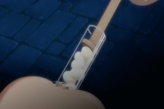 kyuuketsuki, animated, censored, screencap, anal, ass, egg, egg implantation, eggs, insertion, penetration, 