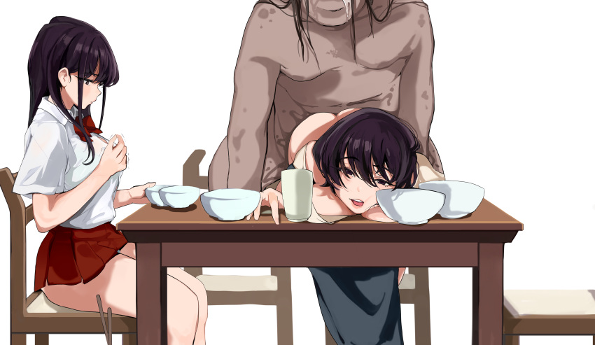 mamimi (artist), komi shouko, komi shuuko, daughter (lore), duo, female, human, male, male/female, mammal, mother (lore), mother and child (lore), mother and daughter (lore), parent (lore), parent and child (lore), parent and daughter (lore), questionable consent, solo focus, ugly bastard, 