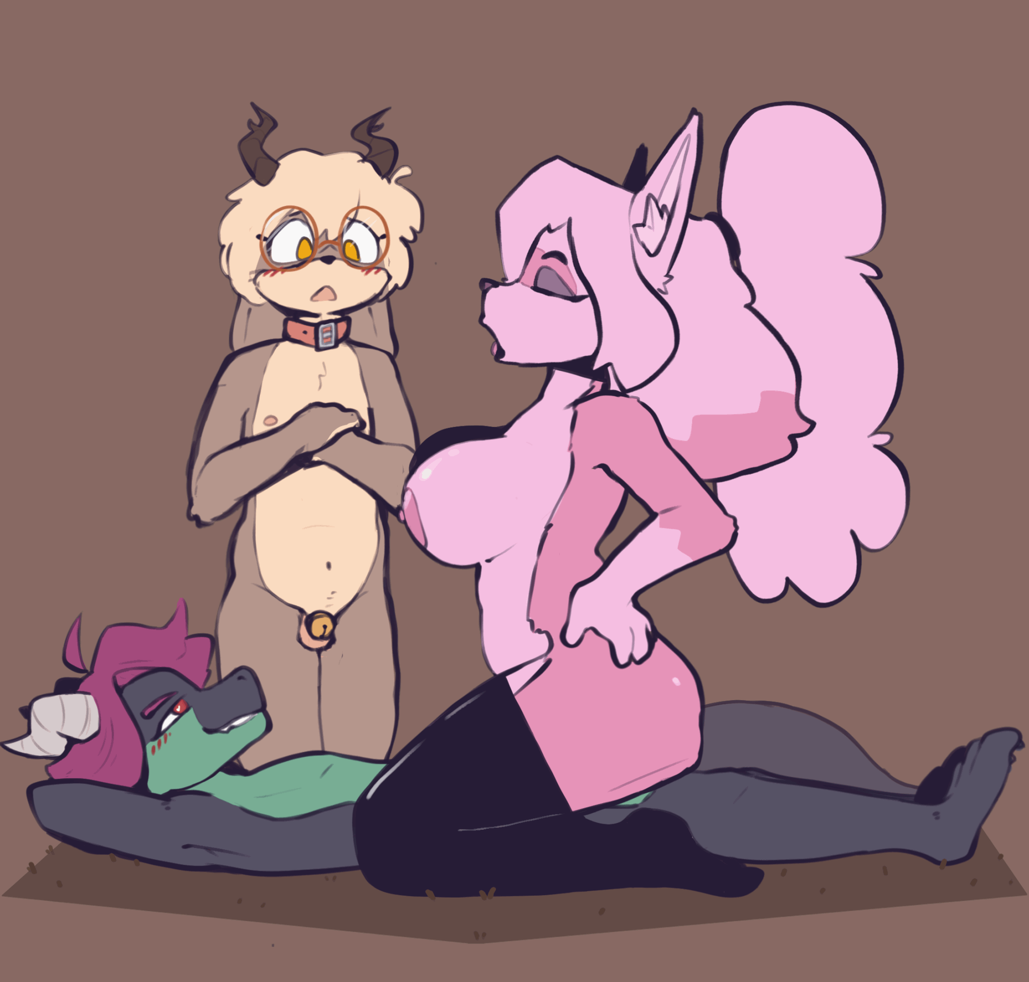 animated anthro bovid canid canine caprine chastity_cage chastity_device clothing cowgirl_position cuckold divucup dragon embarrassed female fox from_front_position group group_sex hi_res humanoid humiliation ike_(ikeywike) jasper_(ntr_throwaway) legwear male male/female mammal mythological_creature mythological_scalie mythology naomi_(ntr_throwaway) on_bottom on_top scalie sex thigh_highs threesome trio true_fox