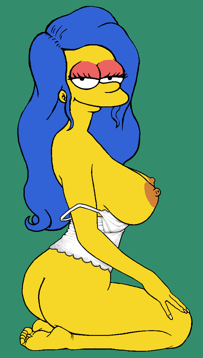 marge simpson, the simpsons, color, tagme, ass, blue hair, breasts, clothes...