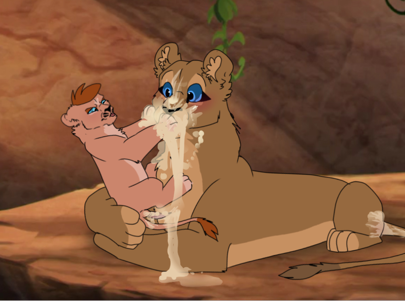 Misfit lion cub