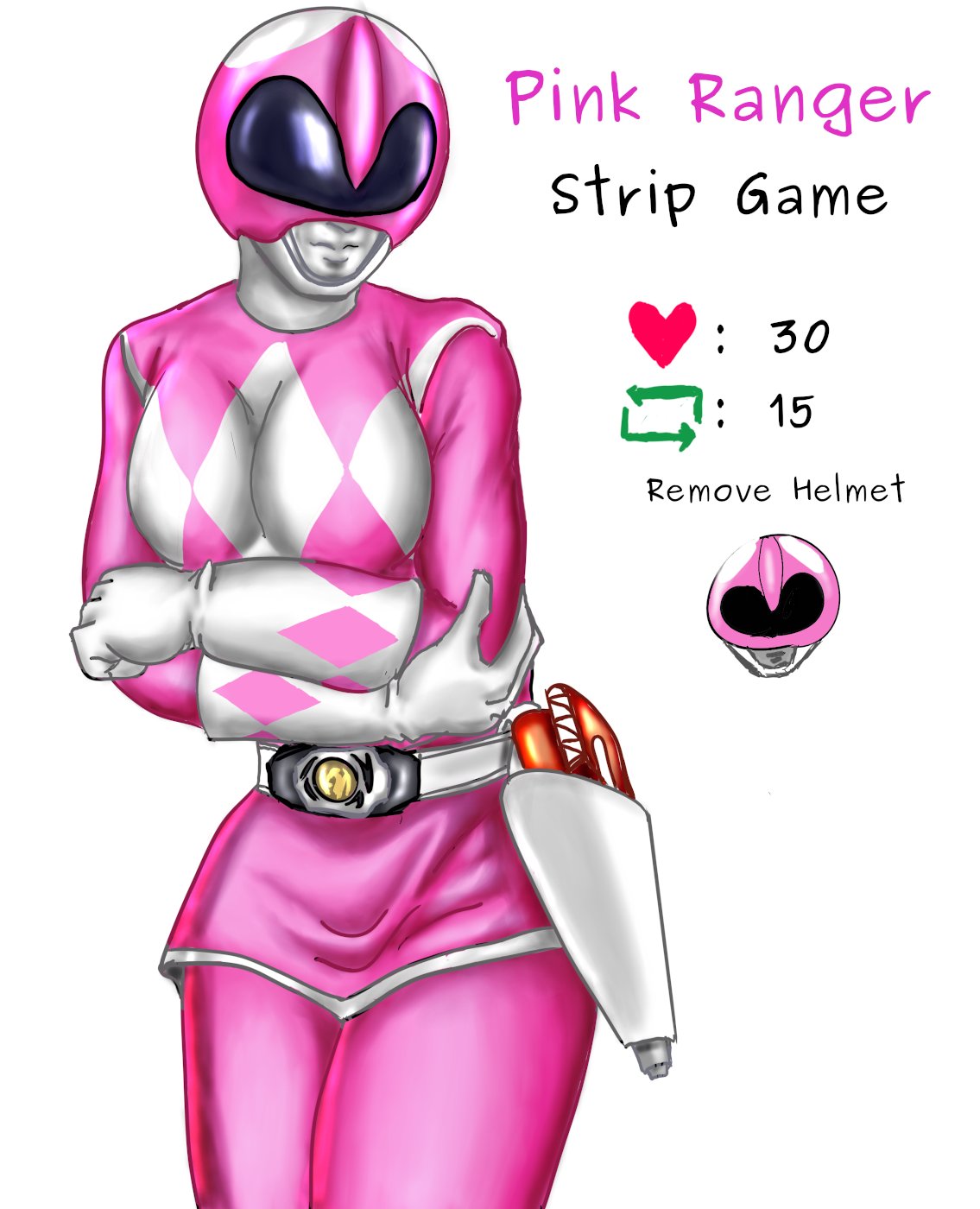 Pink power ranger pose