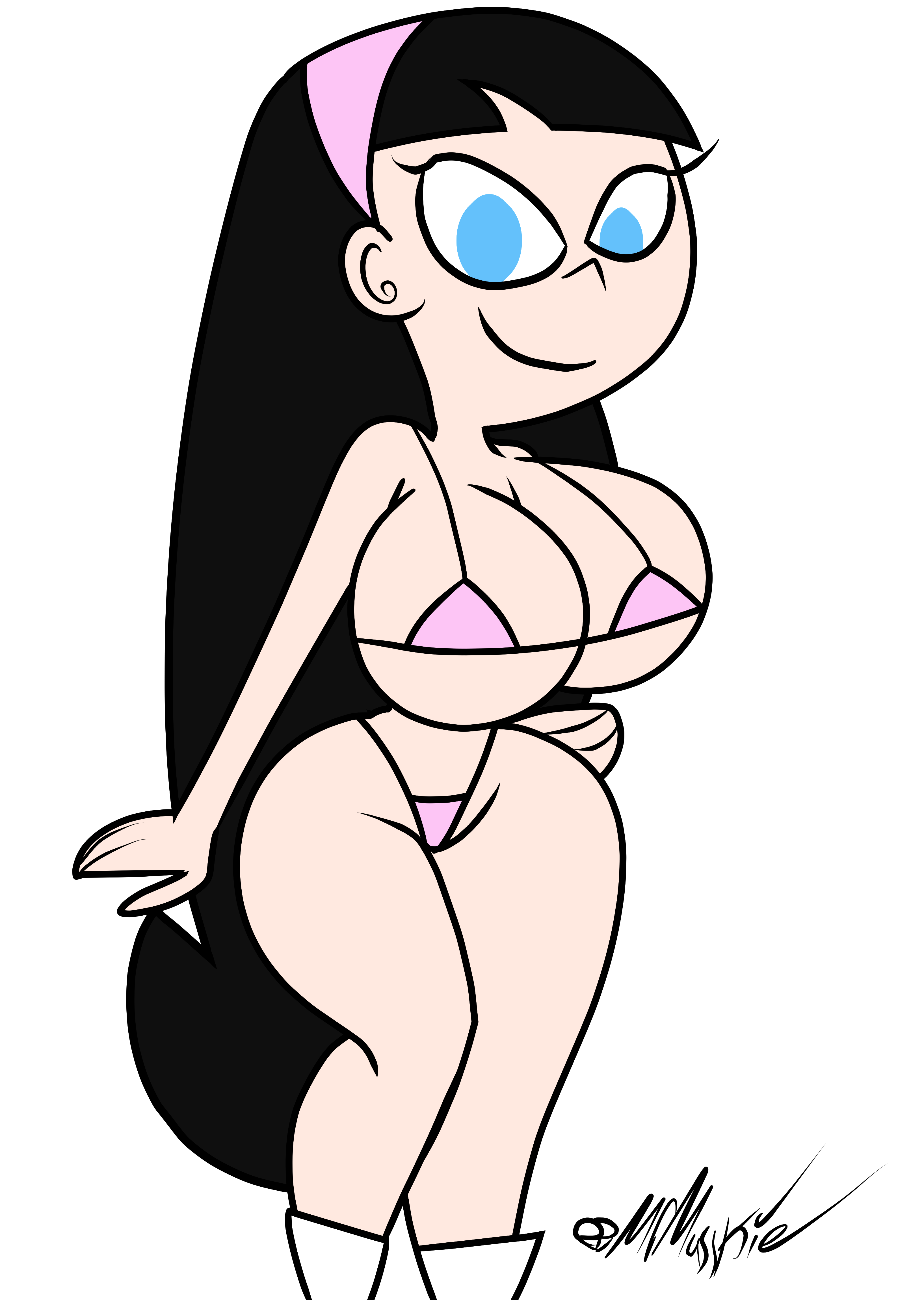 trixie tang, the fairly oddparents, tagme, alternate costume, black hair, b...