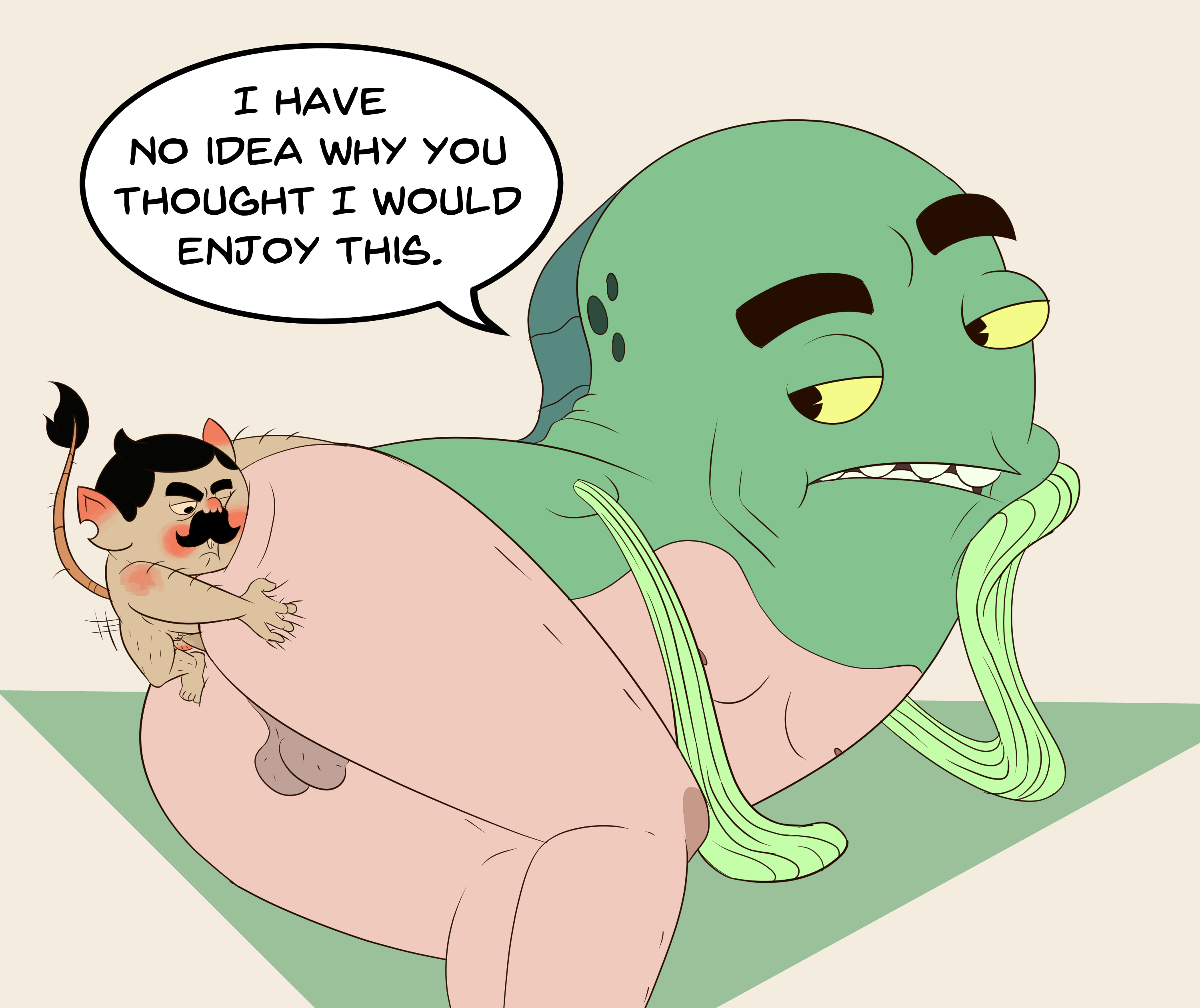 absurd_res anal anal_sex animal_humanoid anthro arlo_the_alligator_boy ass ass_grab balls bent_legs black_eyes bob-jiggles body_hair butt_grab clenched_teeth dialogue dorsal_fin duo dwarf eyebrows facial_hair fin fish fish_humanoid flippers from_behind_position genitals green_body hair hairy_balls half-closed_eyes hand_on_ass hand_on_butt hand_on_face hi_res highlights_(coloring) holding_butt humanoid humanoid_genitalia humanoid_penis hybrid interspecies long_tail looking_at_another looking_at_partner looking_unpleasured lying male male/male mammal mammal_humanoid marcellus_(arlo_the_alligator_boy) marine marine_humanoid merfolk moobs moustache murid murid_humanoid murine murine_humanoid narrowed_eyes netflix nipples on_side penetration penis pointy_ears presenting presenting_hindquarters rat rat_humanoid rodent rodent_humanoid sex simple_background size_difference speech_bubble split_form spots tail tail_tuft tan_body teeny_tiny_tony_(arlo_the_alligator_boy) teeth teeth_showing thick_eyebrows tuft unimpressed white_sclera yellow_sclera